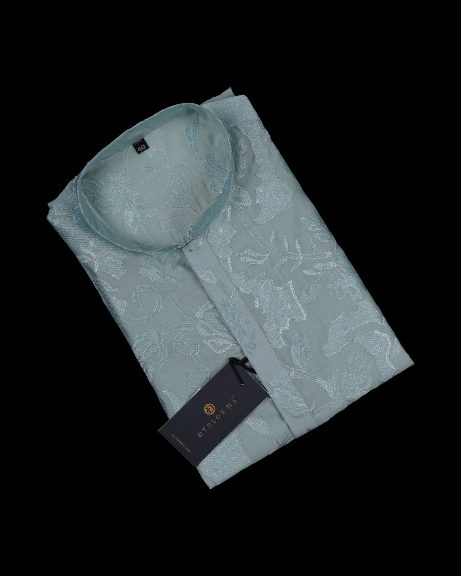 Sequined Cotton Kurta Pajama Set