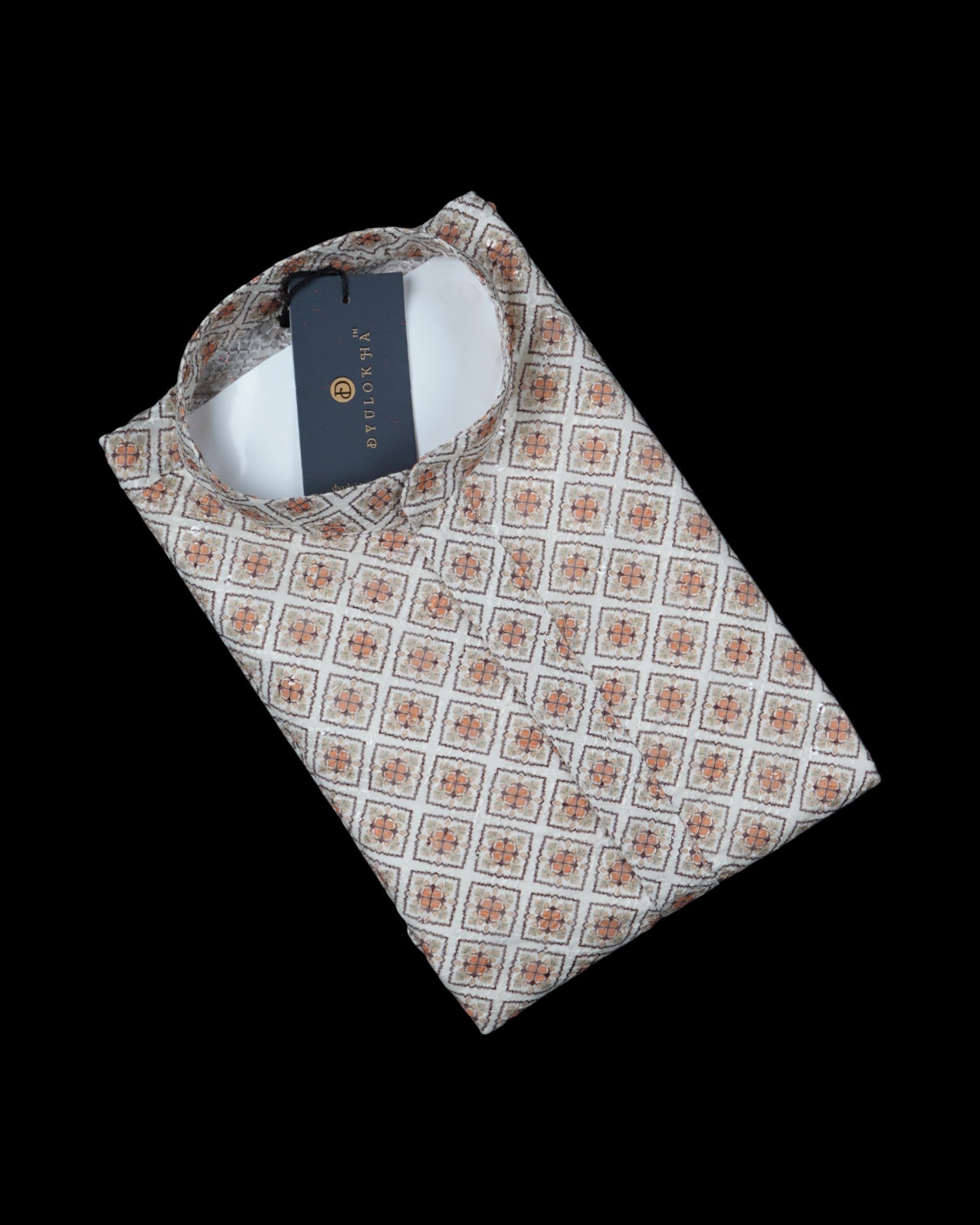 Textured Cotton Blend Kurta Pajama