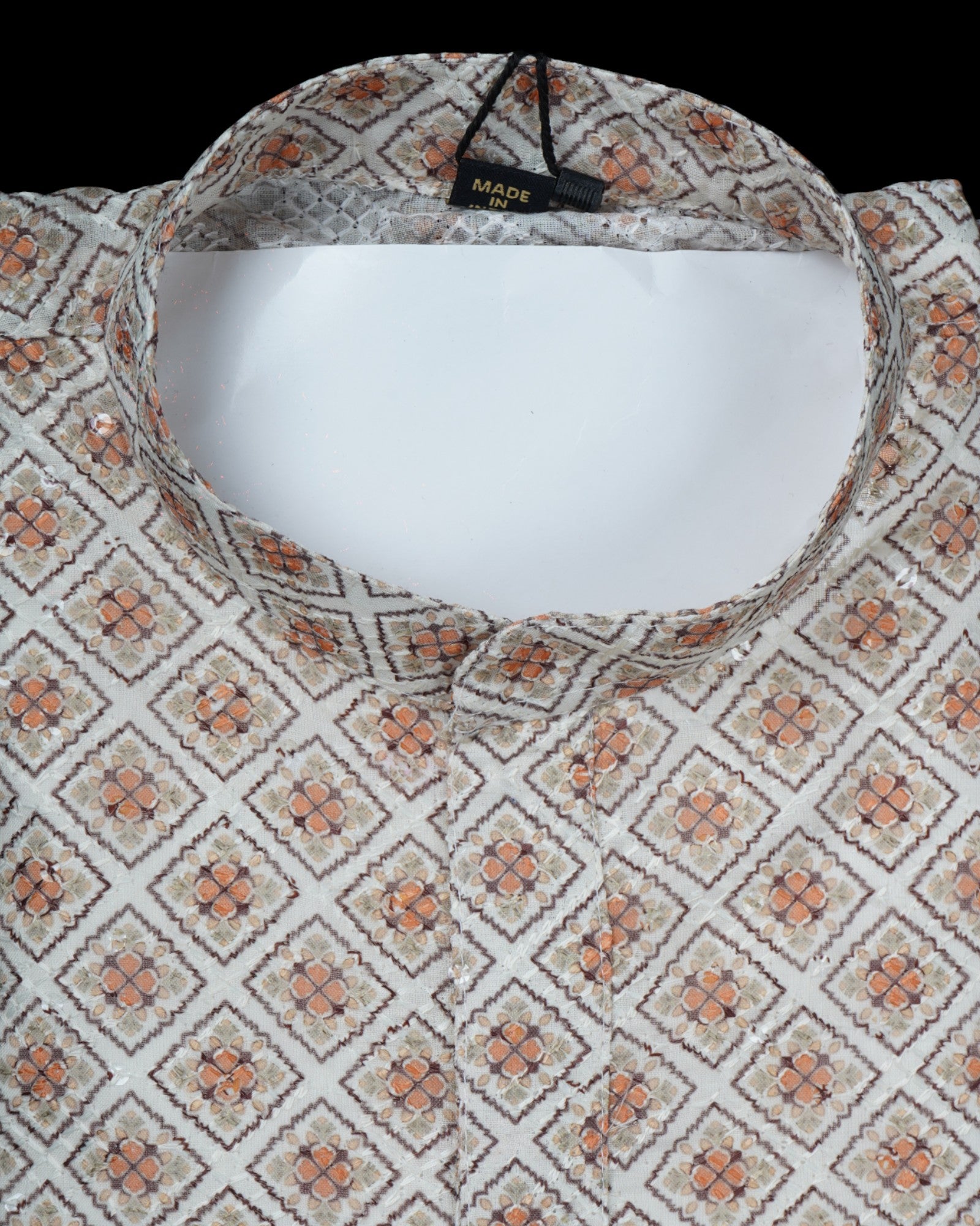 Textured Cotton Blend Kurta Pajama