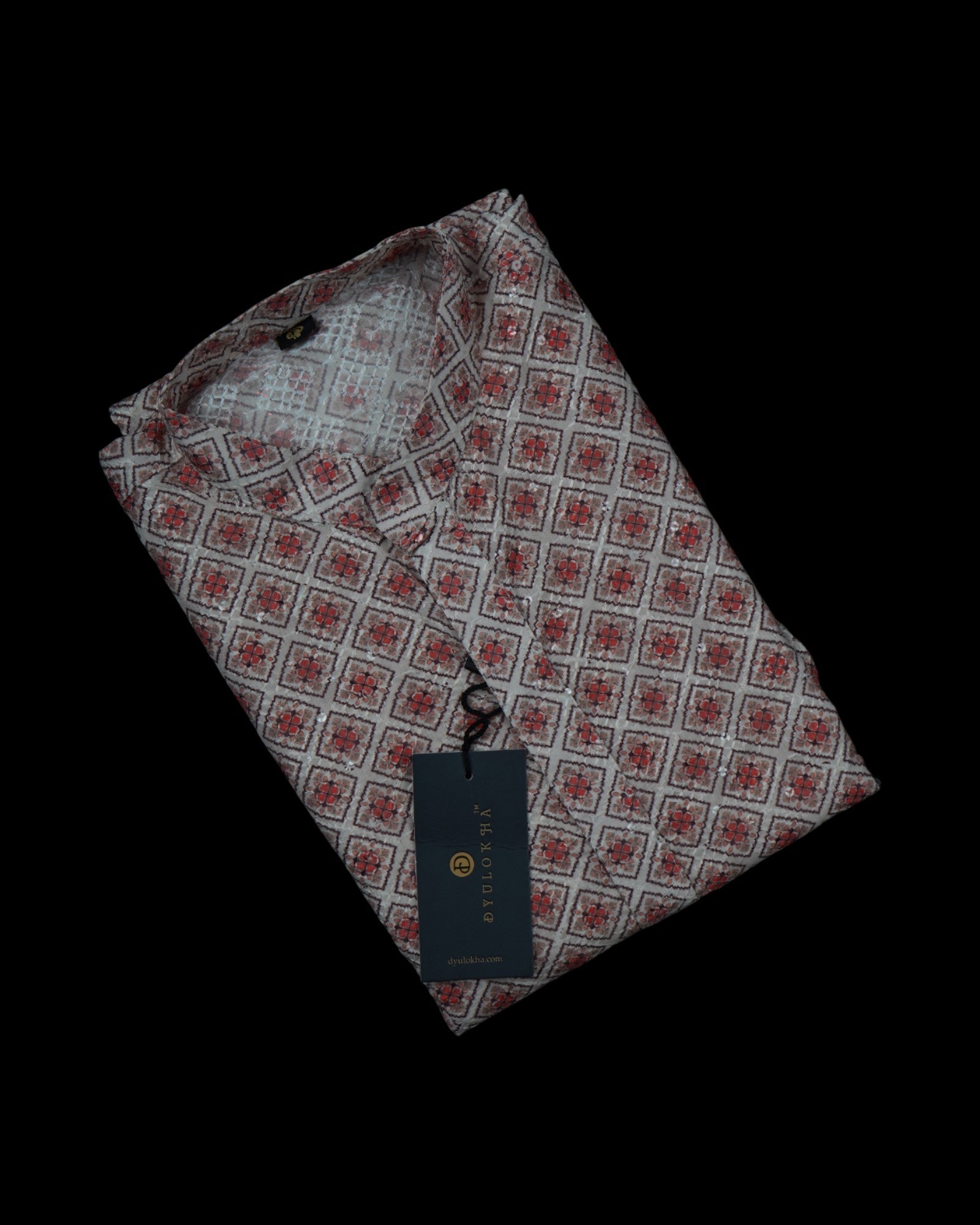 Textured Cotton Blend Kurta Pajama