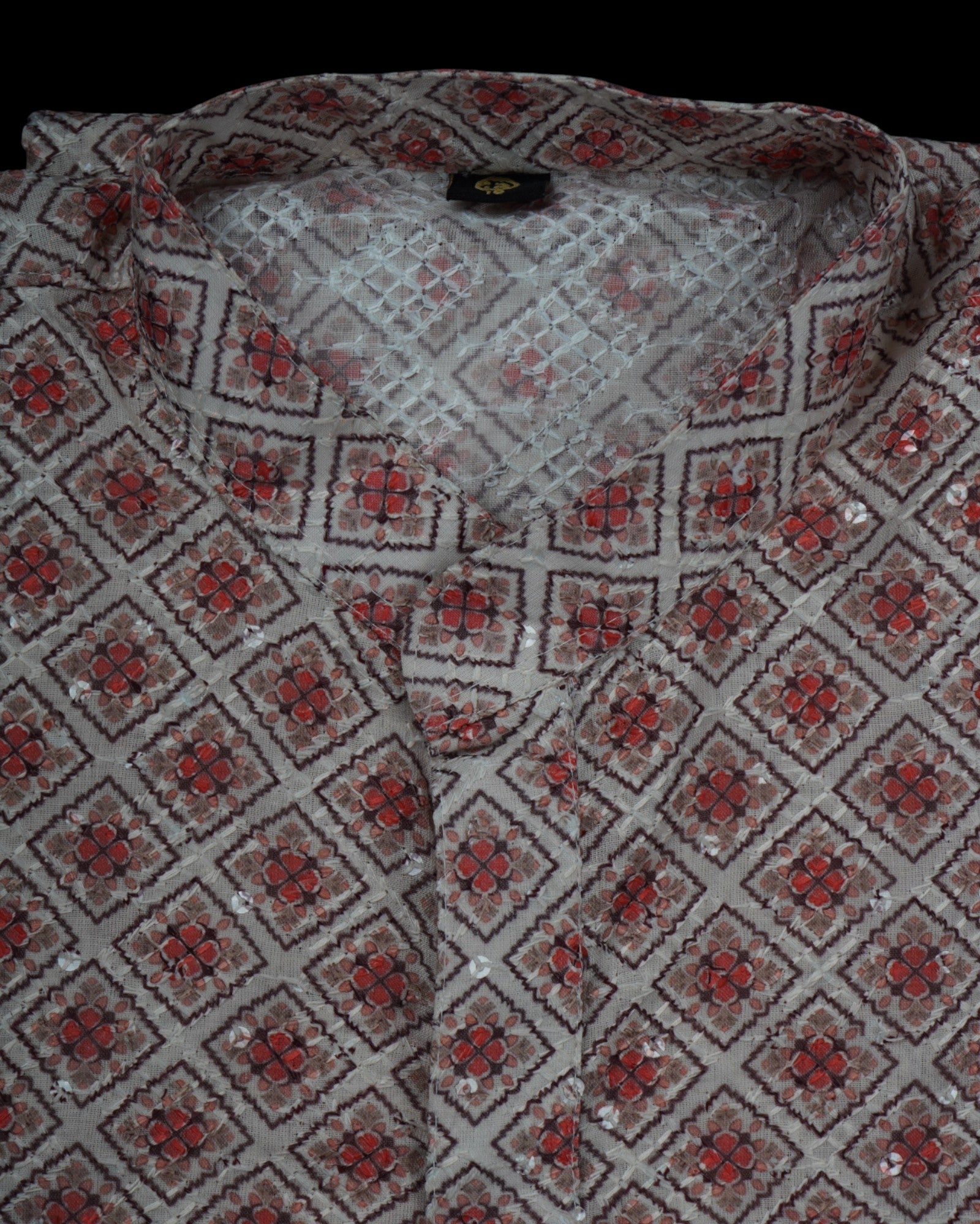 Textured Cotton Blend Kurta Pajama