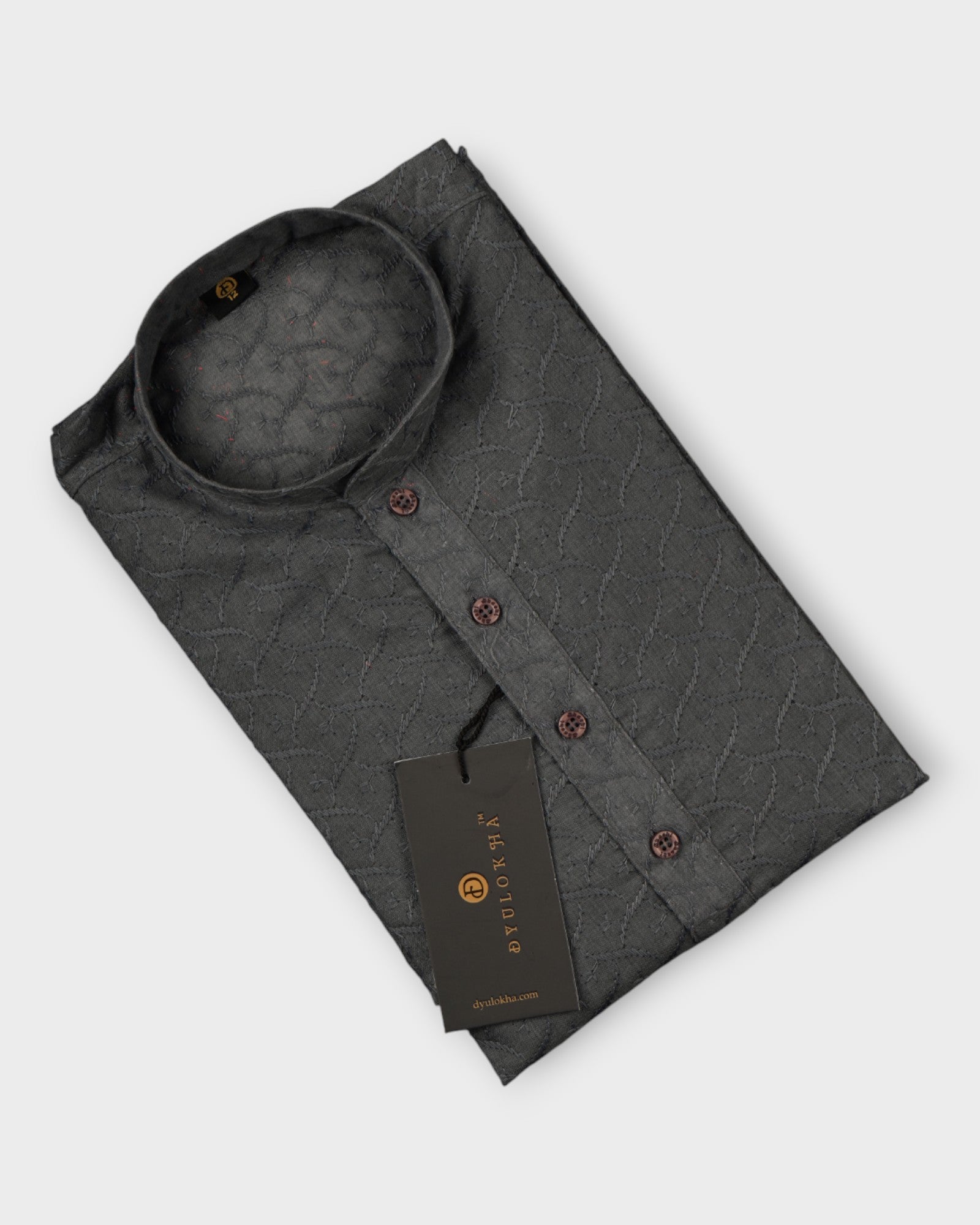 Diamond Print Cotton Embroidered Kurta Pajama