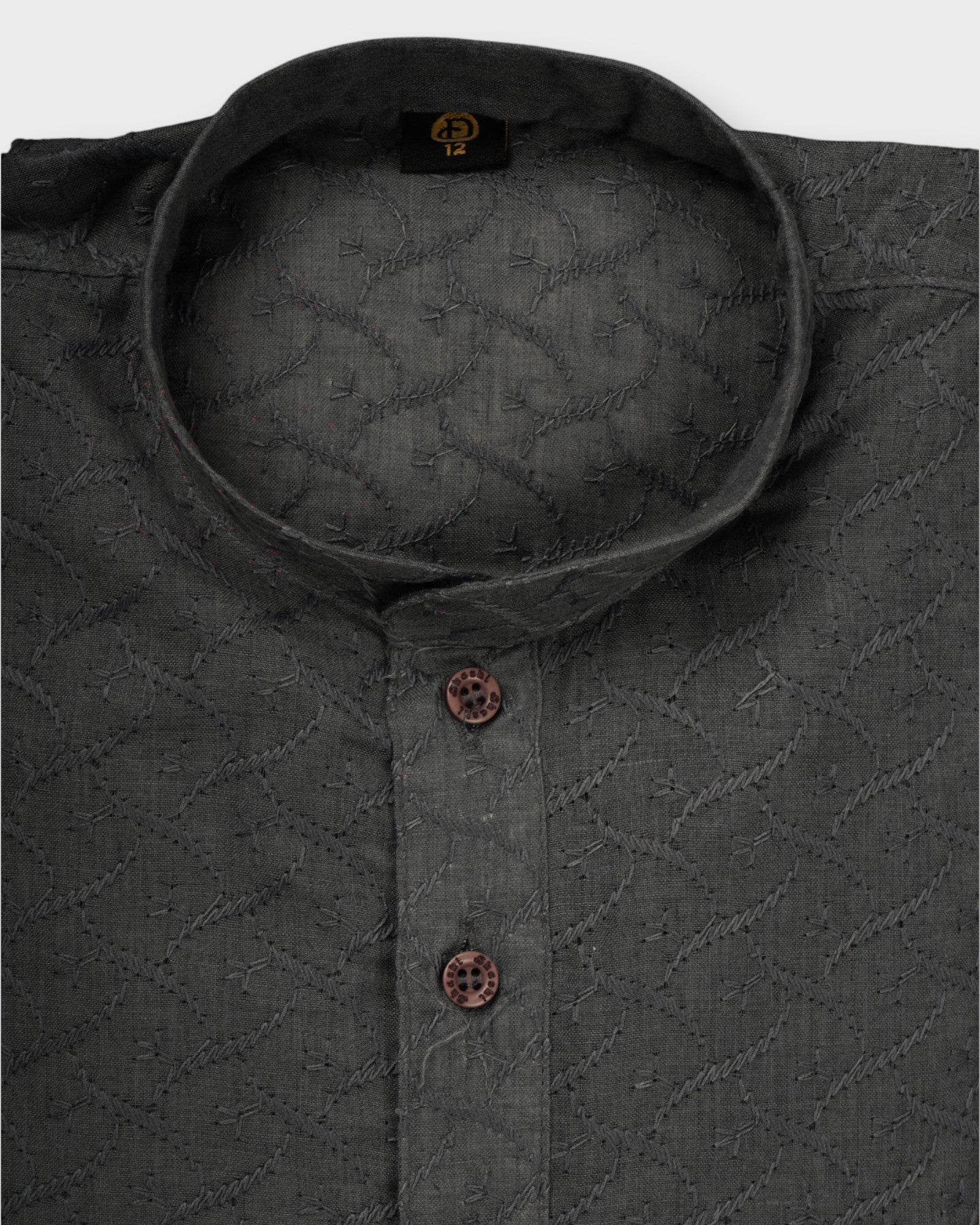 Diamond Print Cotton Embroidered Kurta Pajama
