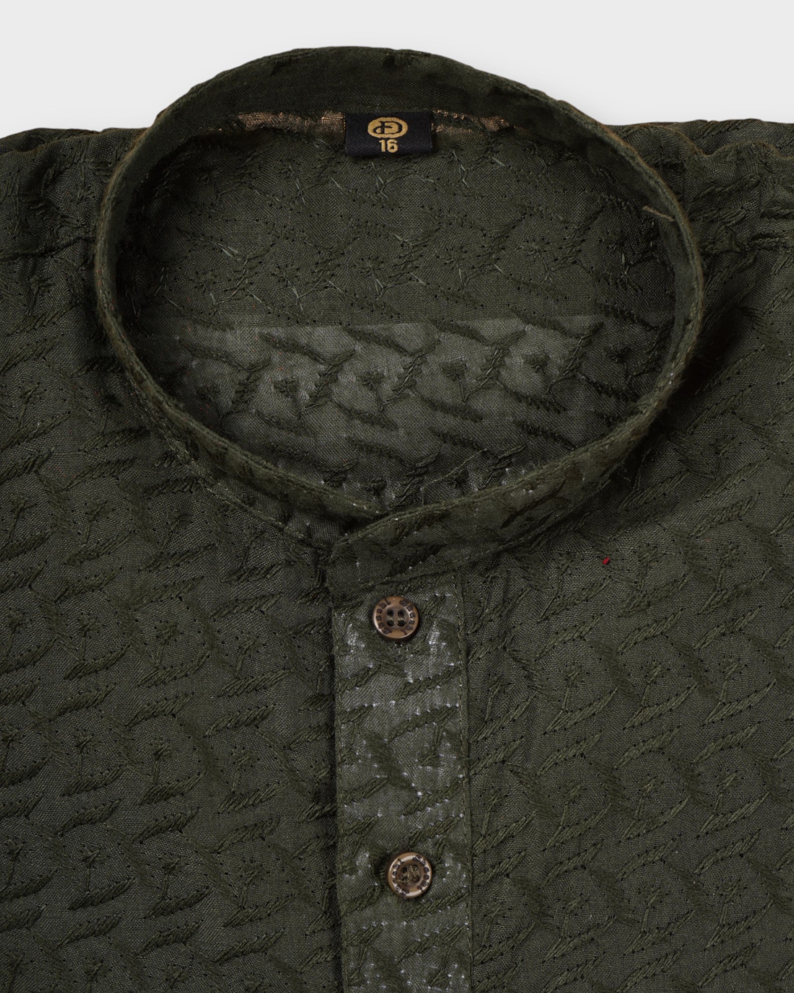 Diamond Print Cotton Embroidered Kurta Pajama
