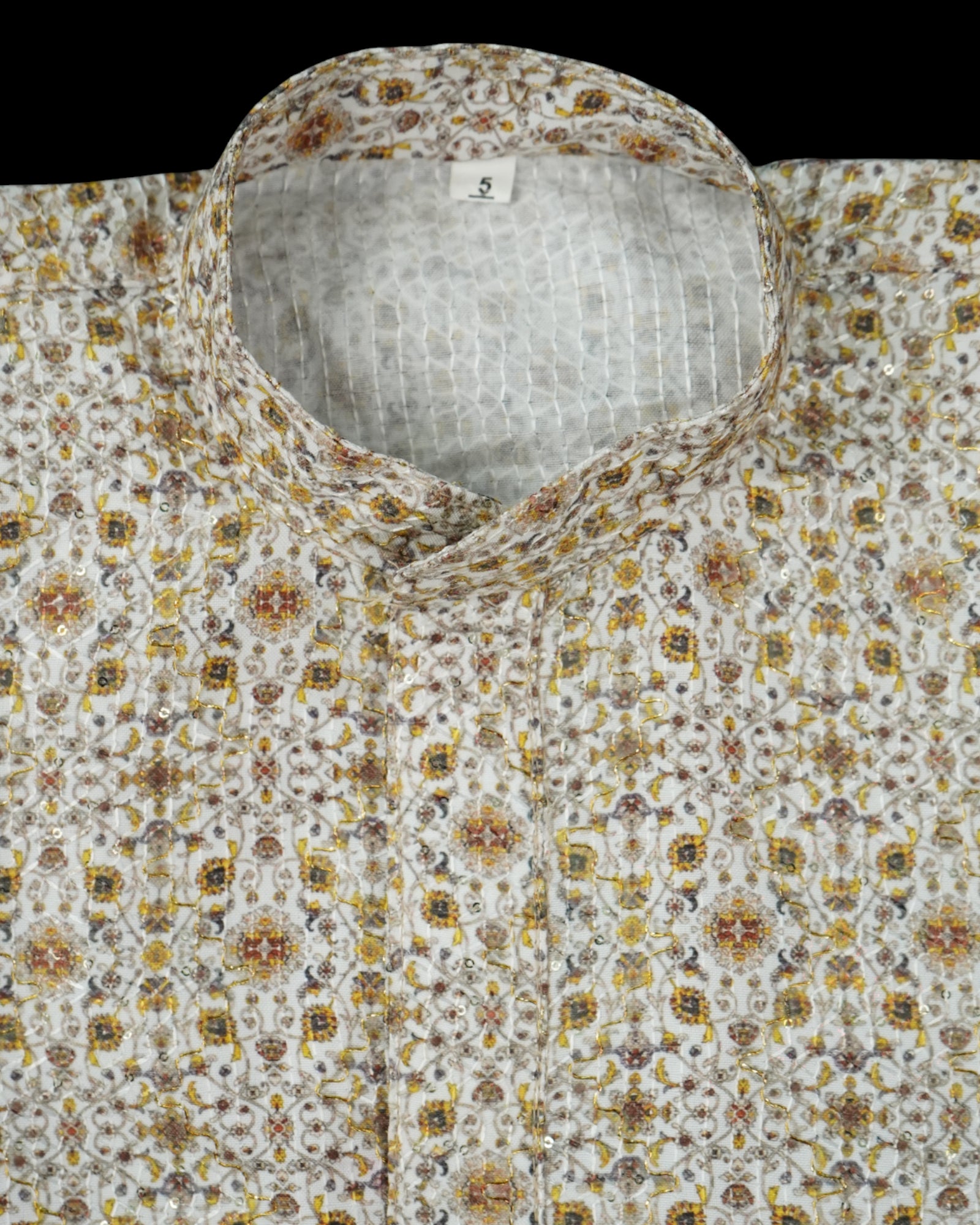 Floral Thread Embroidered Cotton Kurta Pajama Set