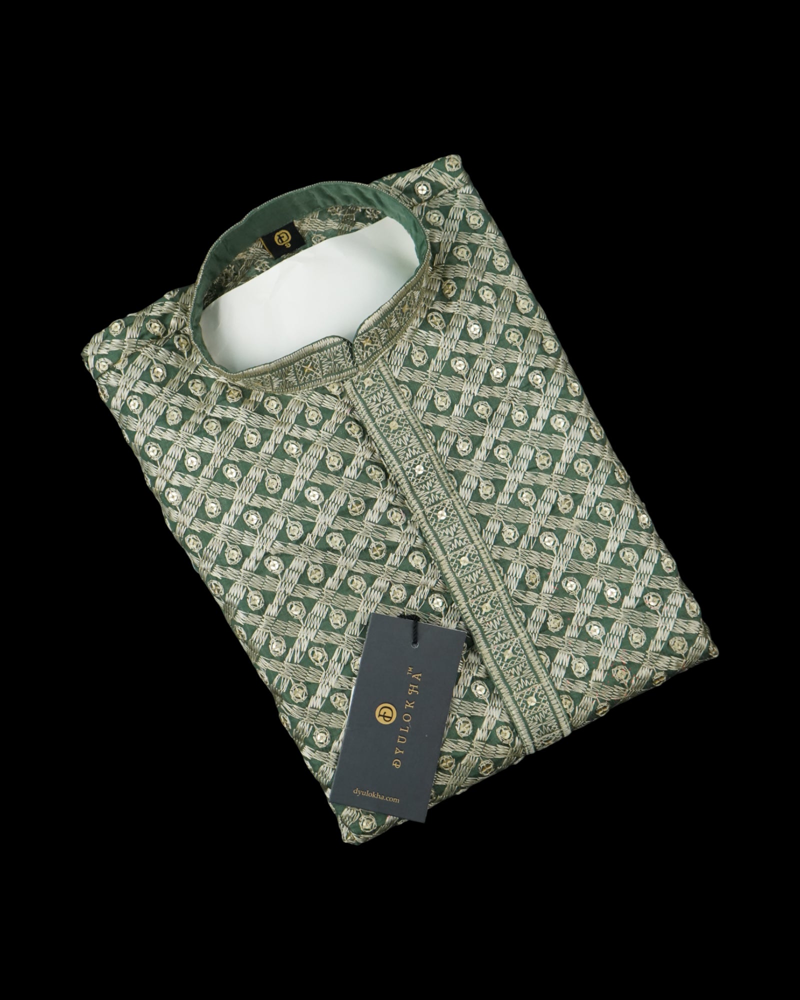 Soft Silk Sequins Embroidered Kurta Pajama