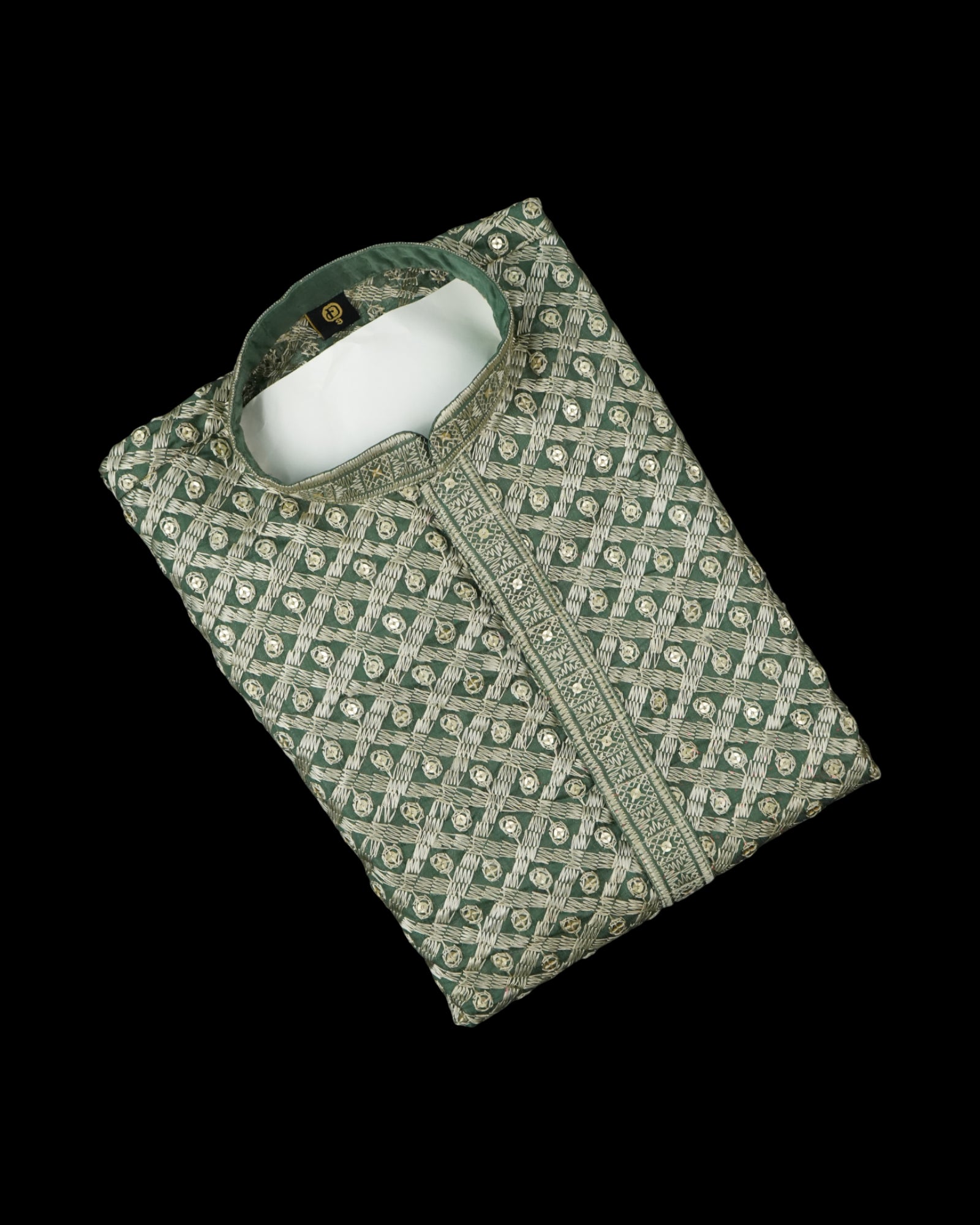 Soft Silk Sequins Embroidered Kurta Pajama