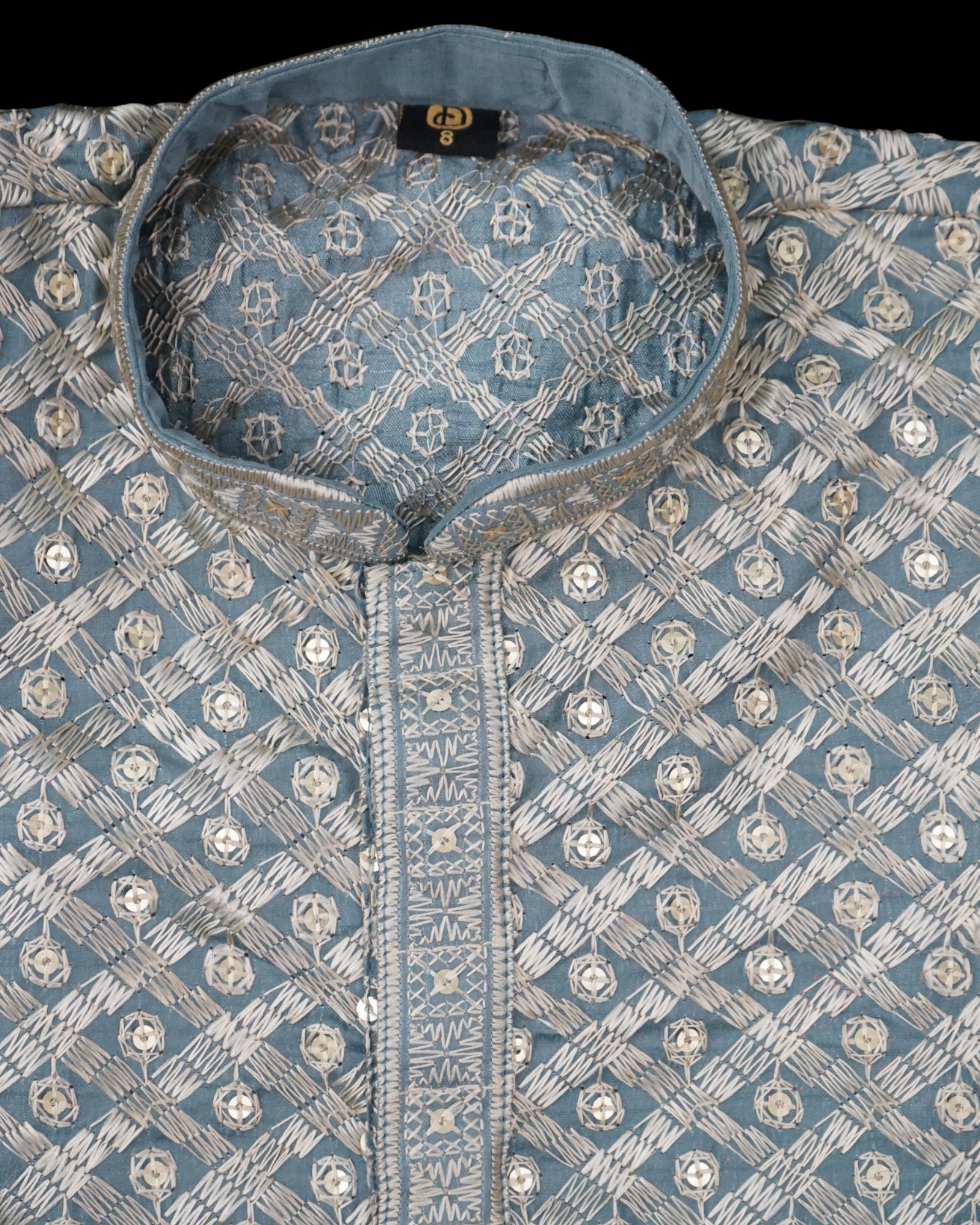 Soft Silk Sequins Embroidered Kurta Pajama