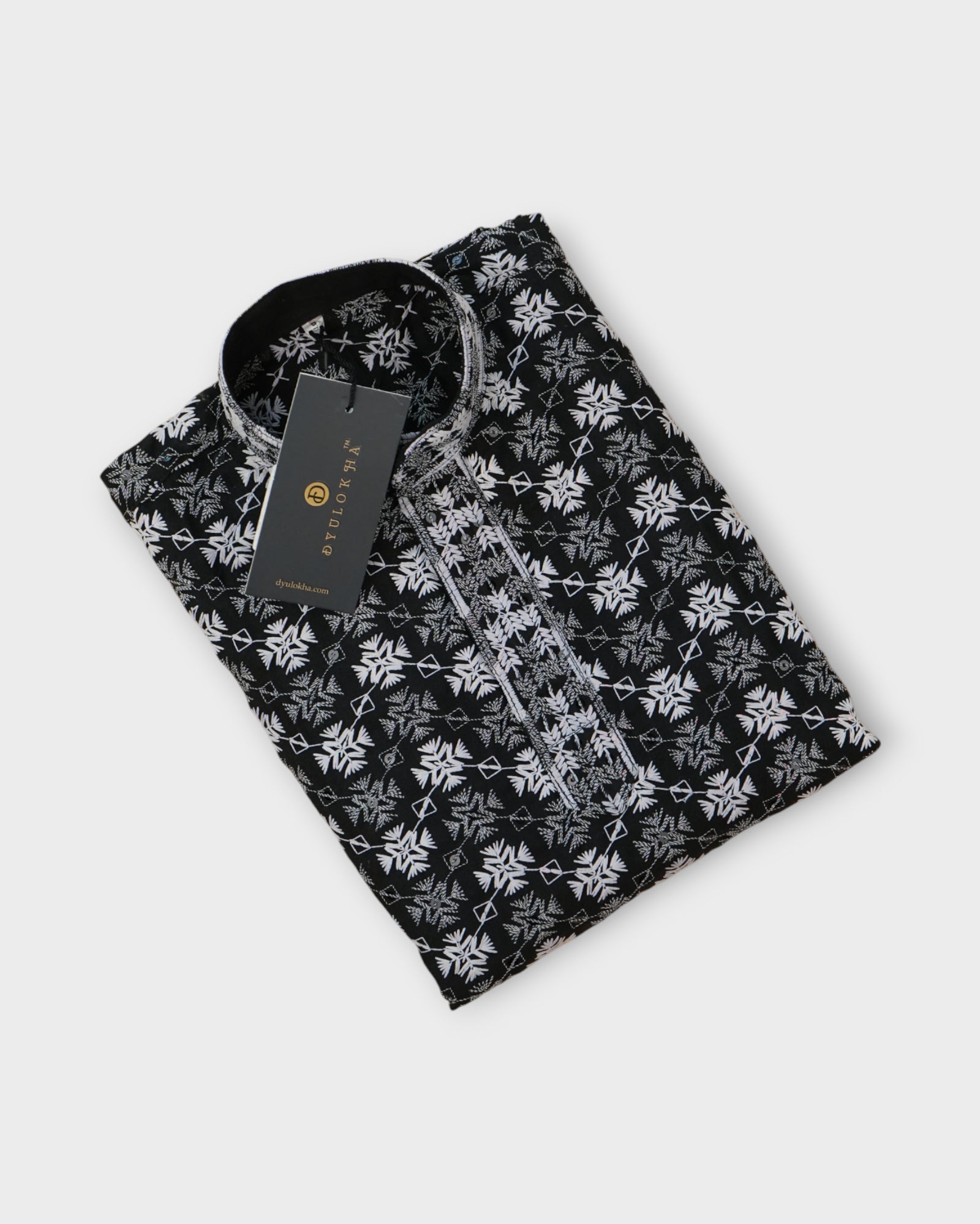 Sequin Embroidered Cotton Kurta Pajama Set