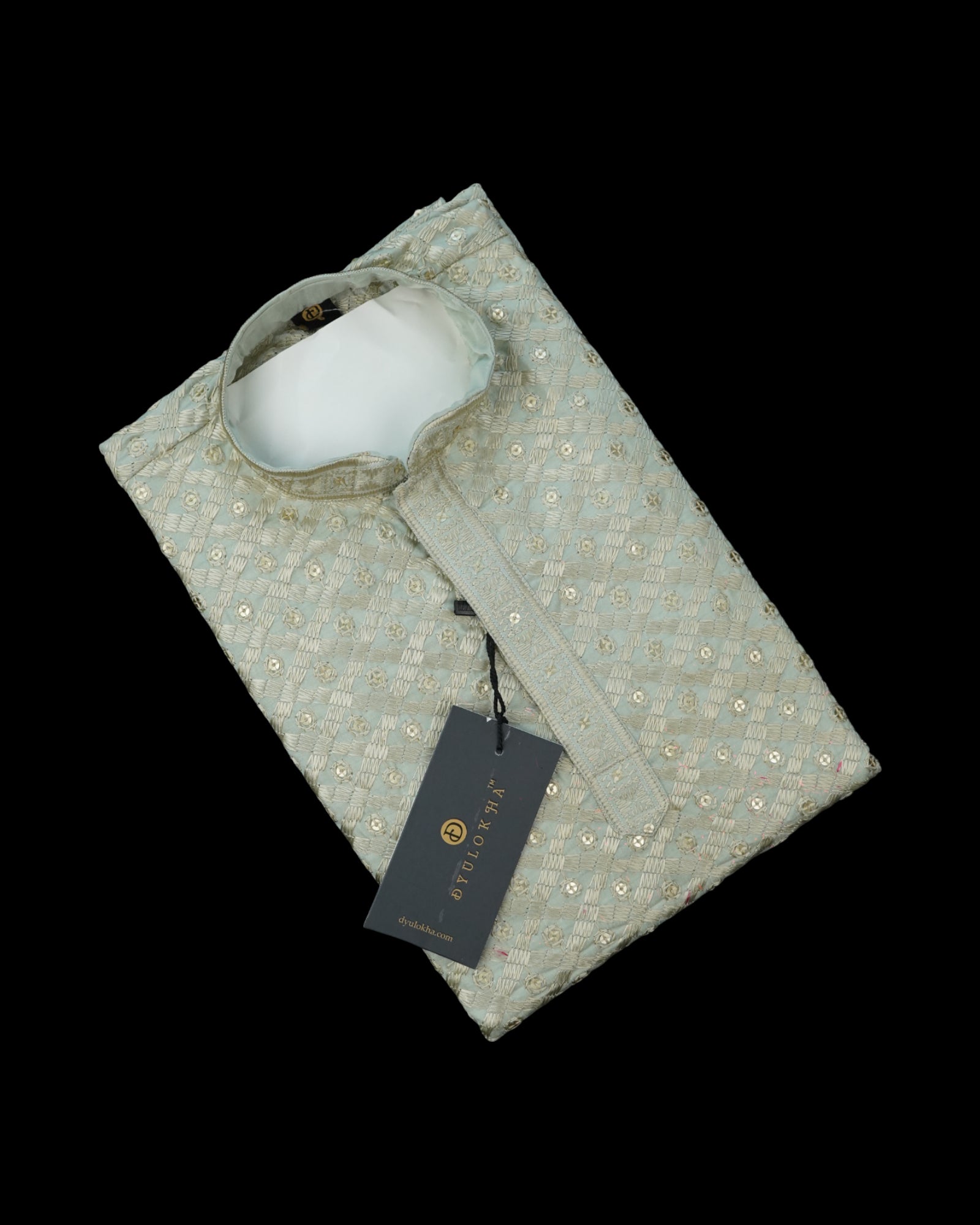 Soft Silk Sequins Embroidered Kurta Pajama