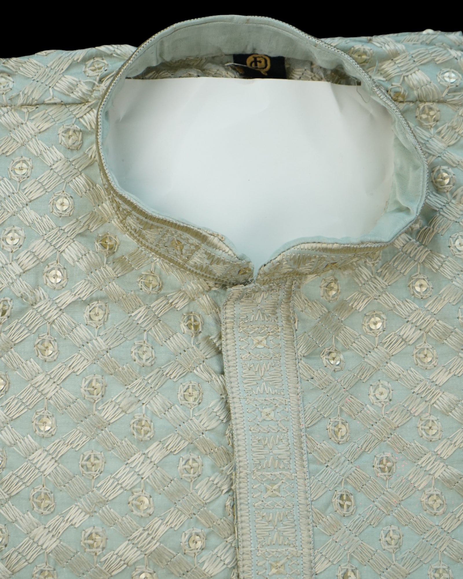 Soft Silk Sequins Embroidered Kurta Pajama