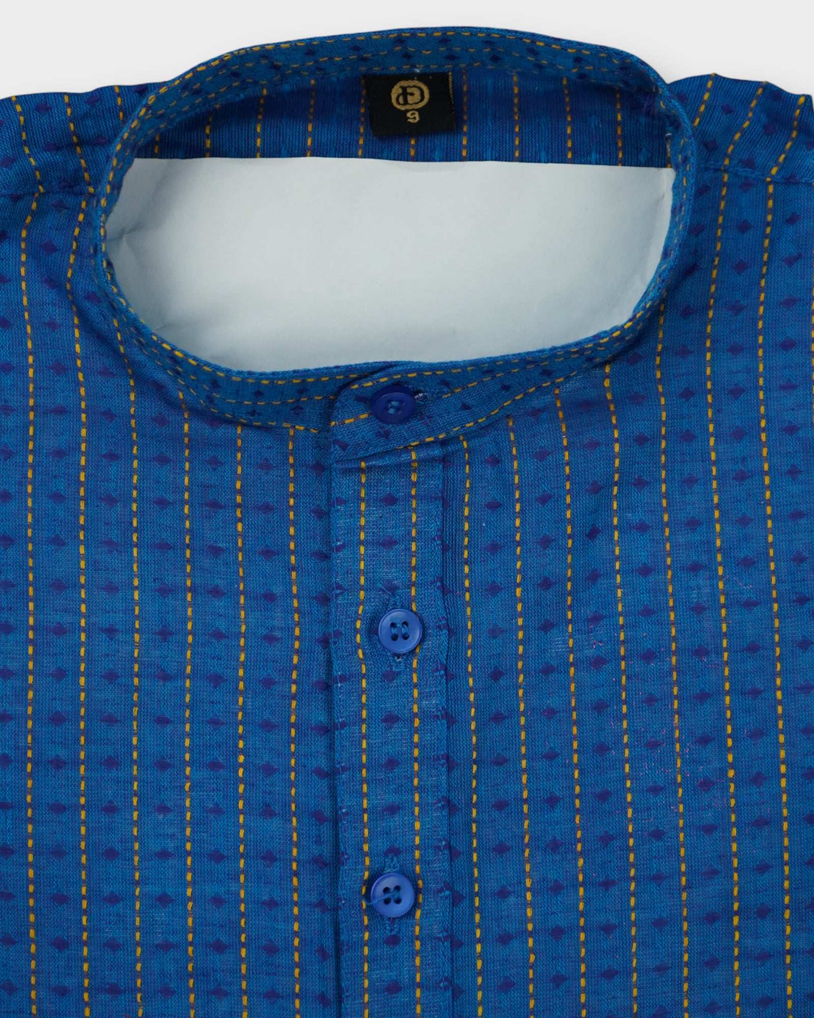 Blue Cotton Embroidered Kurta Pajama Set