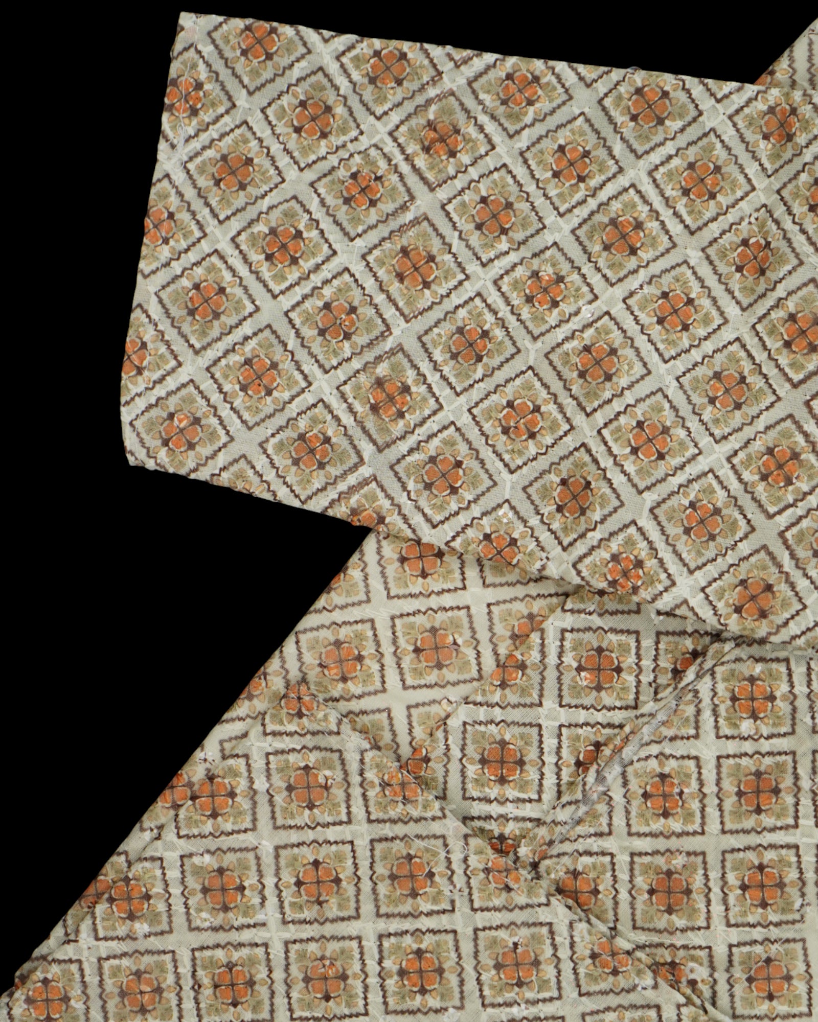 Block Print Embroidered Cotton Kurta Pajama