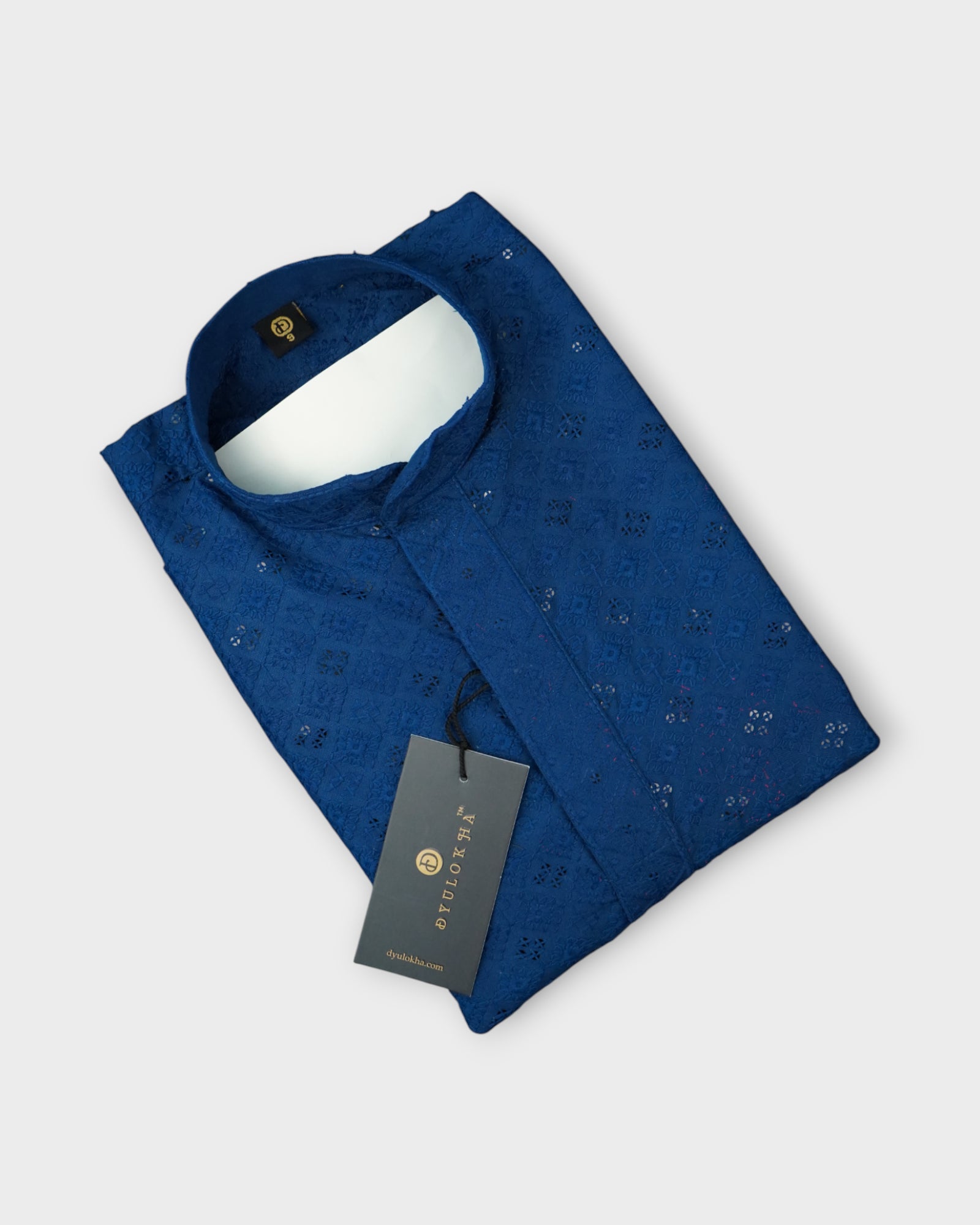Cotton Blend Sequins Embroidered Kurta Pajama