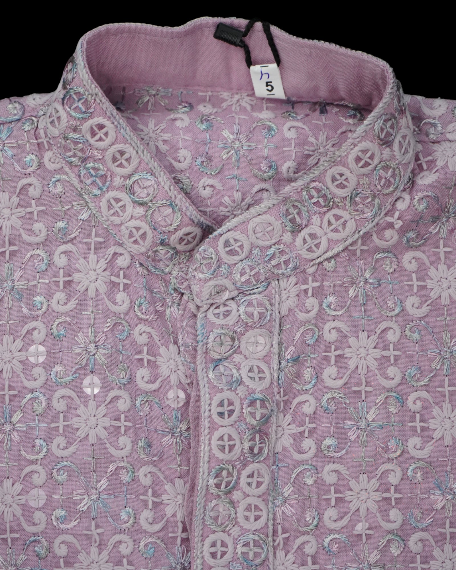 Cotton Blend Sequined Embroidered Kurta Pajama Set