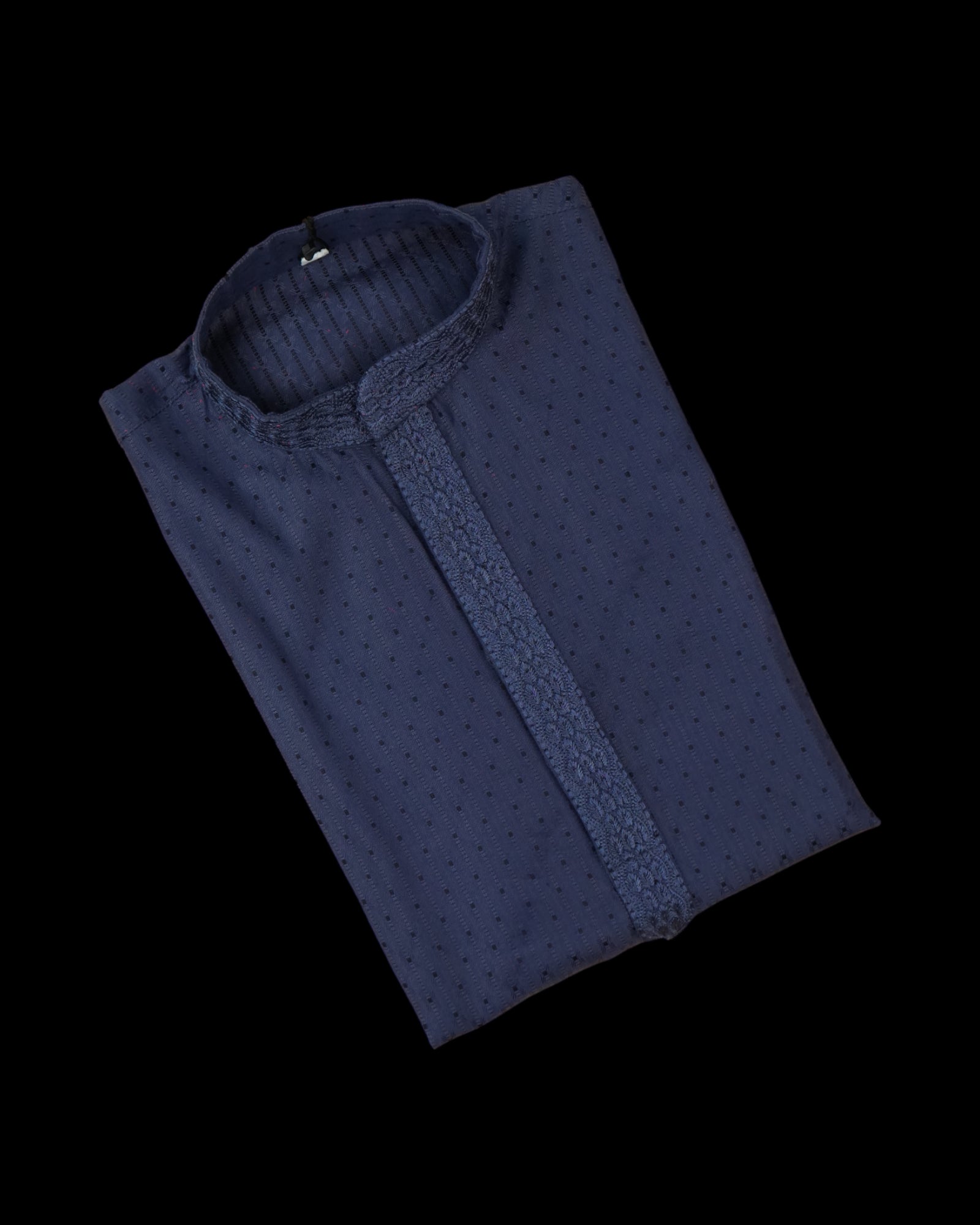 Textured Cotton Embroidered Kurta Pajama Set