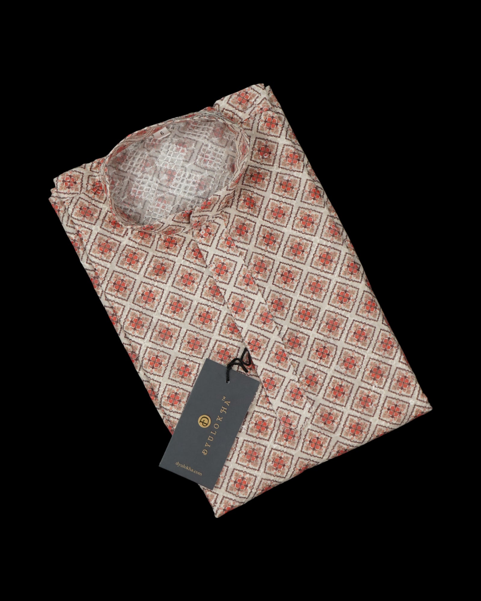 Block Print Embroidered Cotton Kurta Pajama