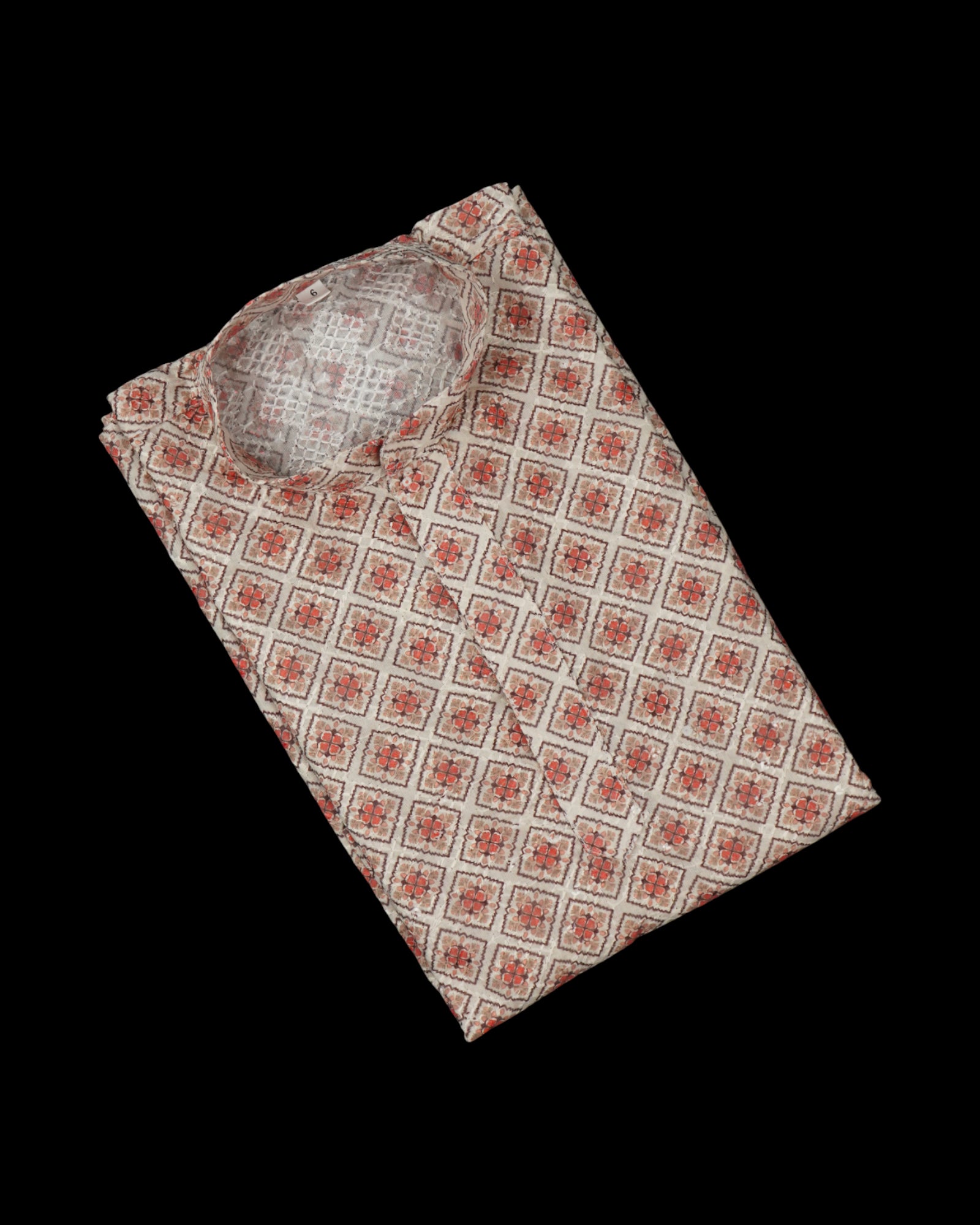 Block Print Embroidered Cotton Kurta Pajama