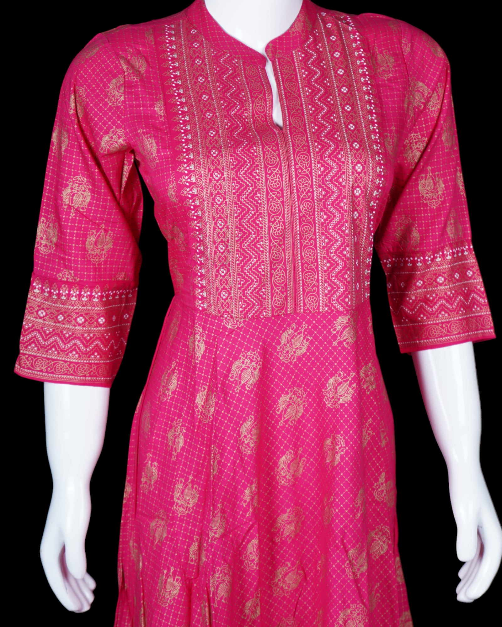 Pink Cotton Ethnic Gown With Stylish Design