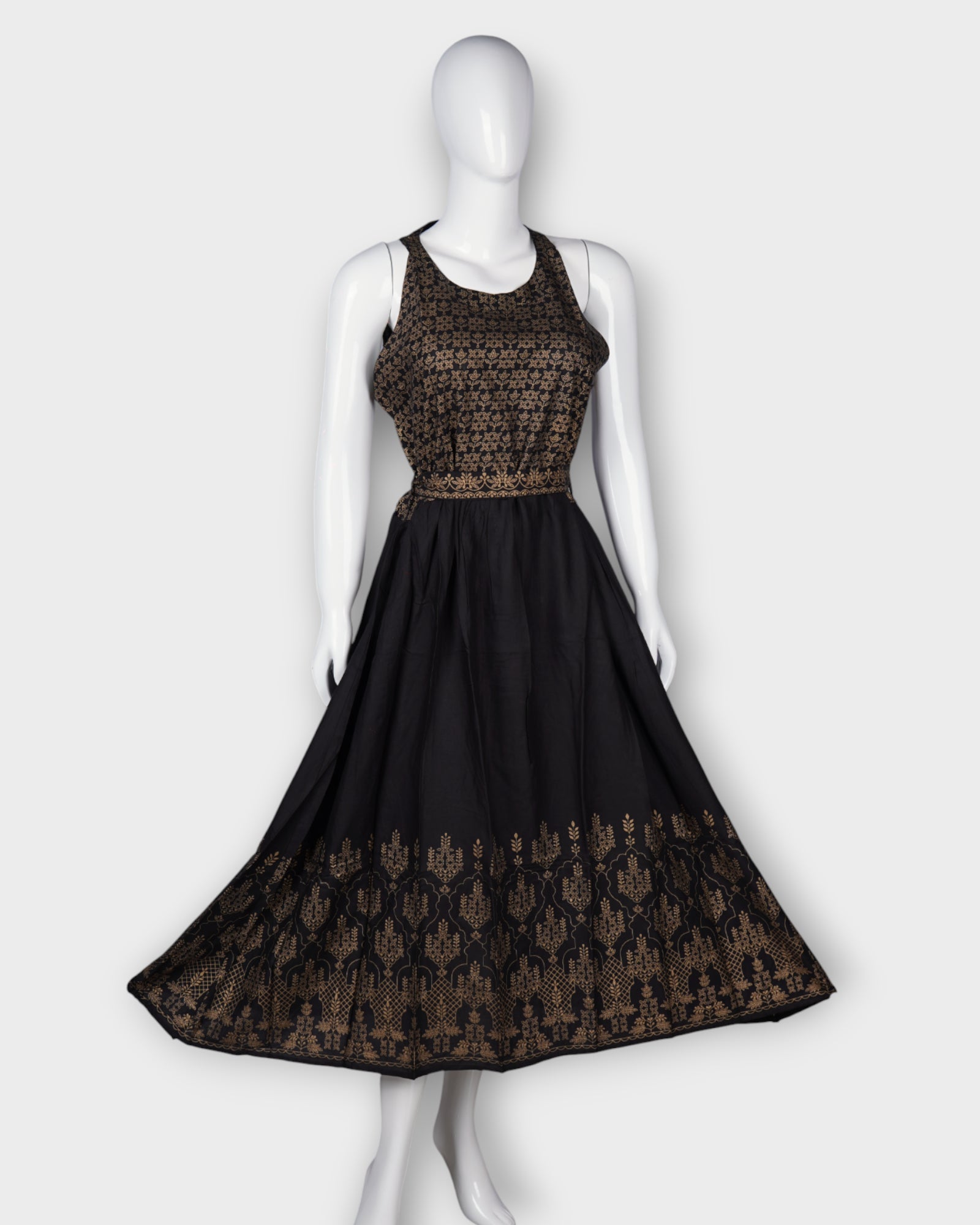 Sleeveless Cotton Cocktail Gown