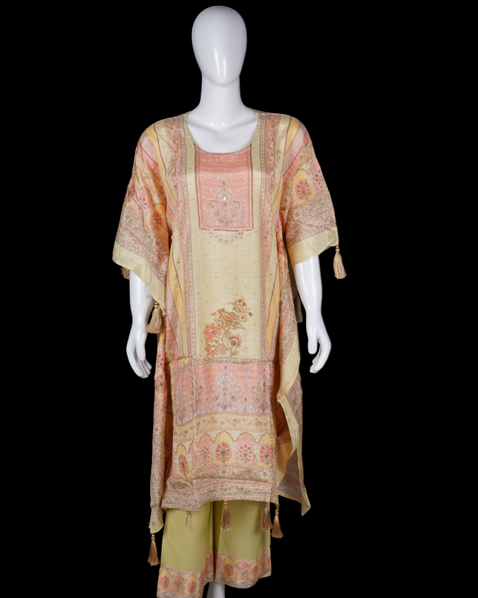 Floral Fusion Kaftan With Palazzo Set