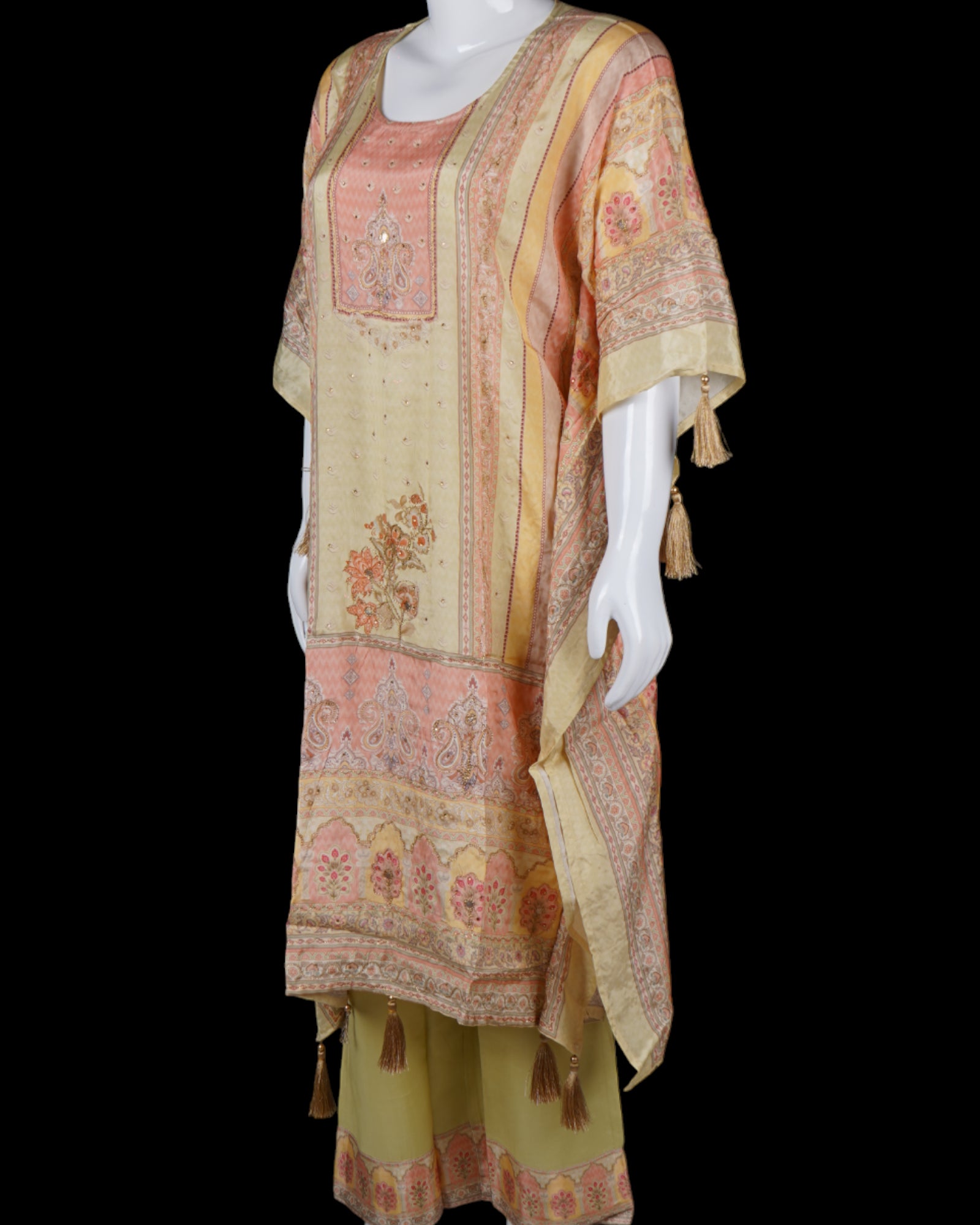 Floral Fusion Kaftan With Palazzo Set