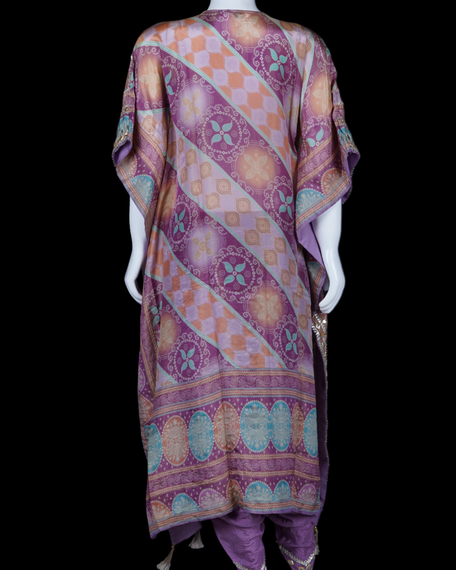 Bandhani Cotton Kaftan With Dhoti Set