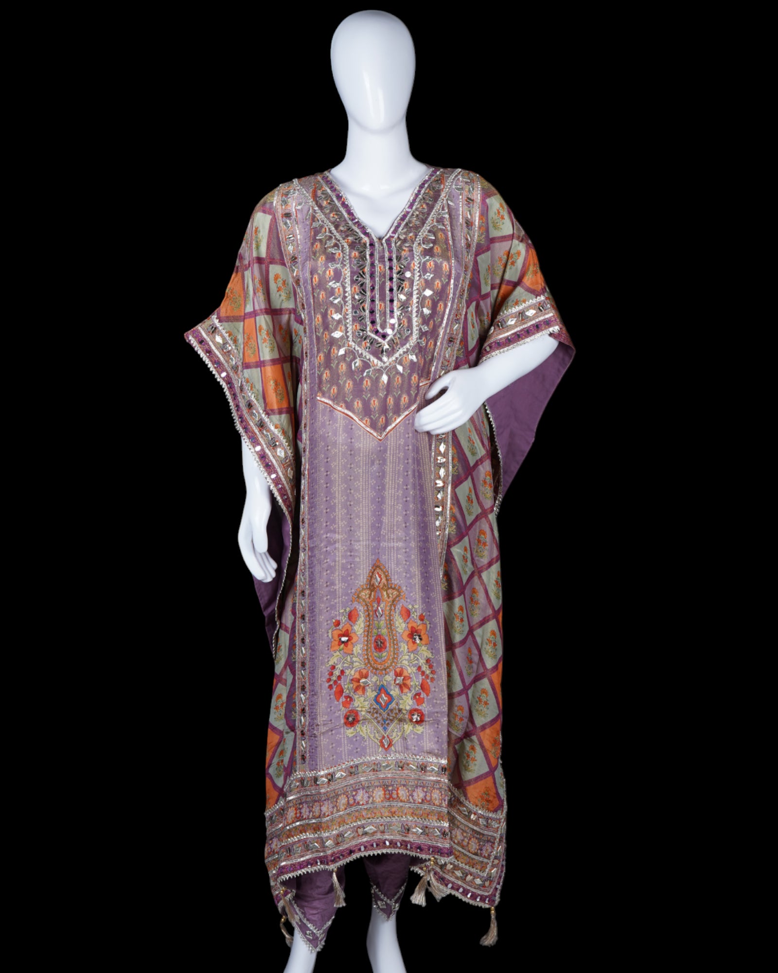 Cotton Kaftan with Traditional Bandhani Print