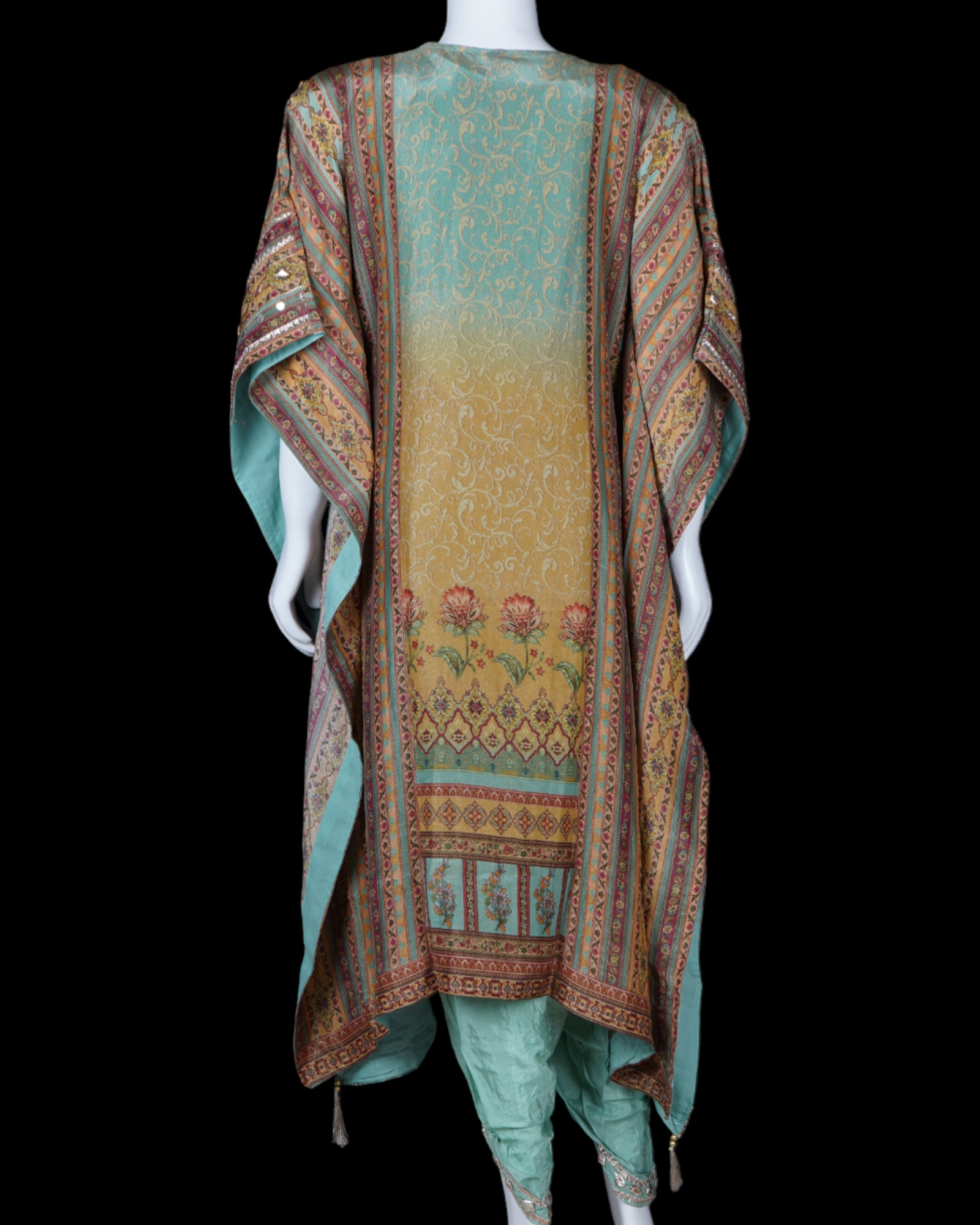 Shimmering Jalar Kaftan With Stylish Dhoti Set