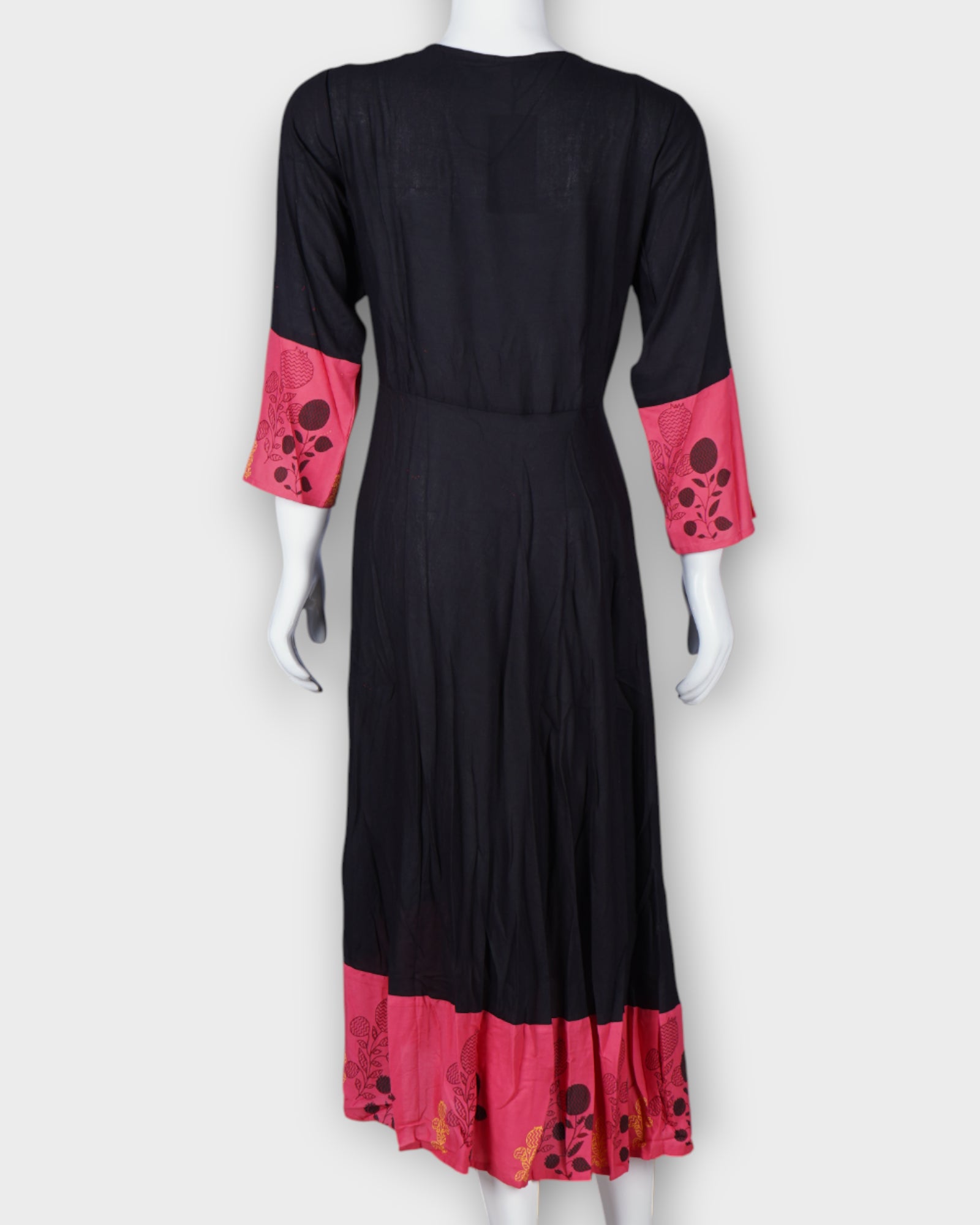 Black Cotton Ethnic Gown