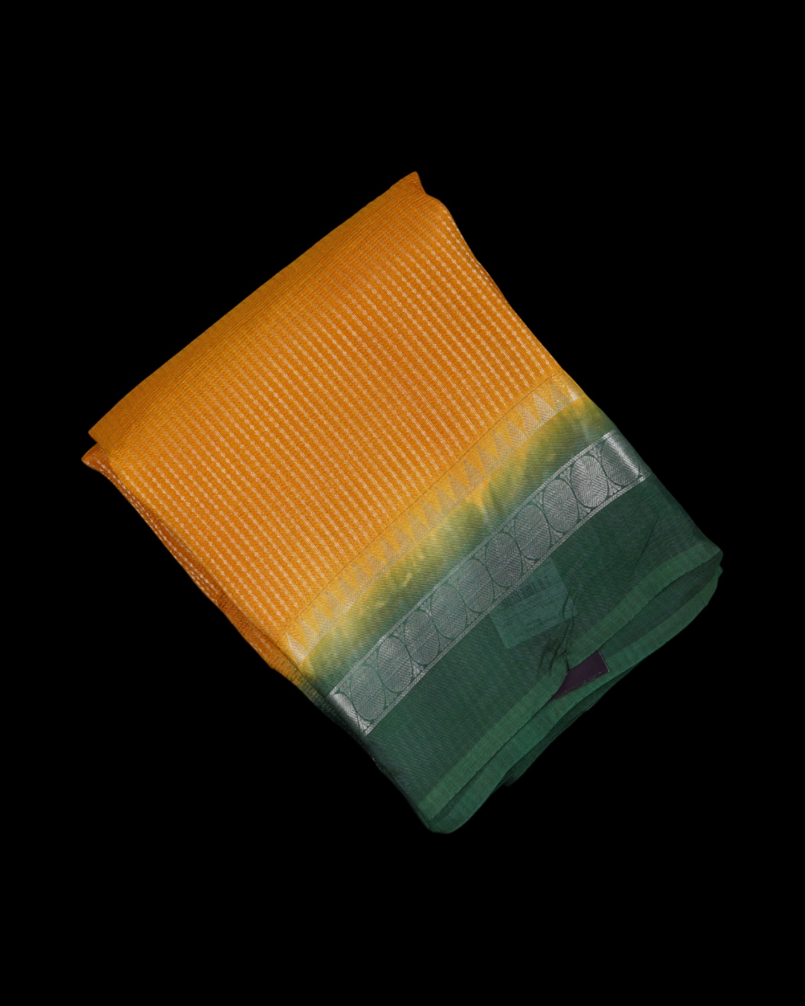 Yellow Mangalgiri Silk Saree With Silver Zari