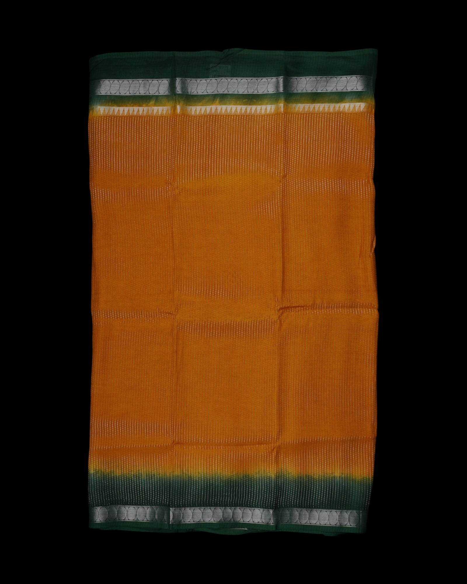 Yellow Mangalgiri Silk Saree With Silver Zari