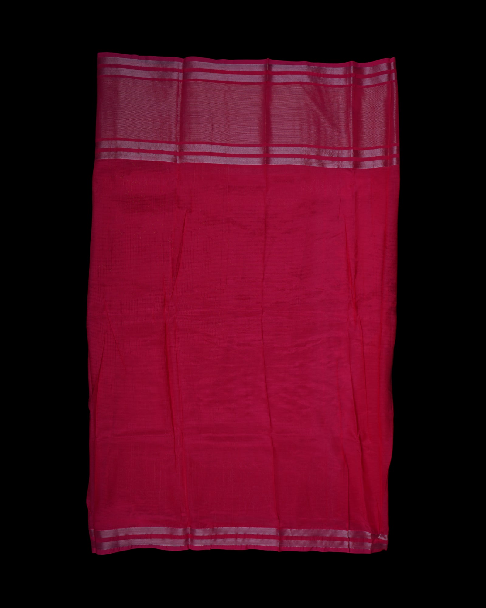 Pink Mangalgiri Pattu Silk Saree With Zari Blossoms