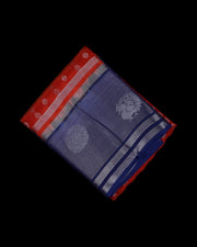Red Mangalgiri Pure Pattu Silk Saree With Zari