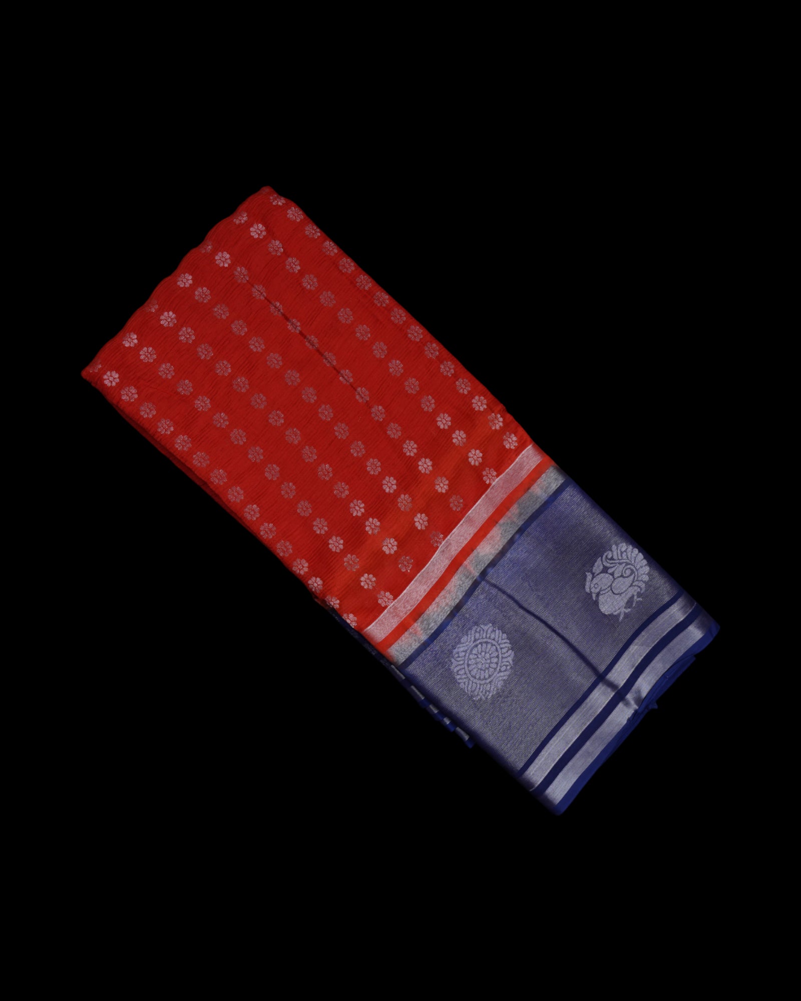 Red Mangalgiri Pure Pattu Silk Saree With Zari