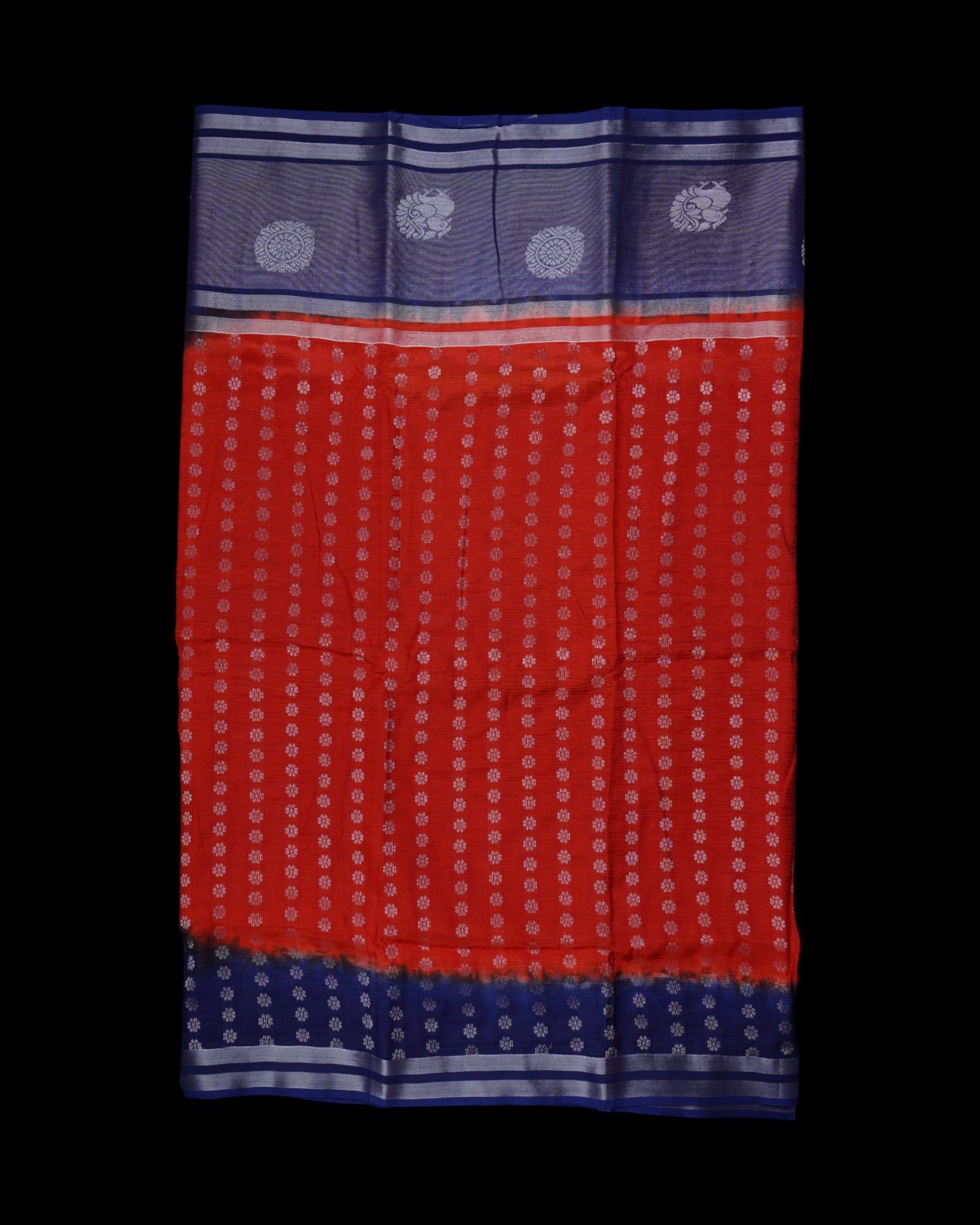 Red Mangalgiri Pure Pattu Silk Saree With Zari