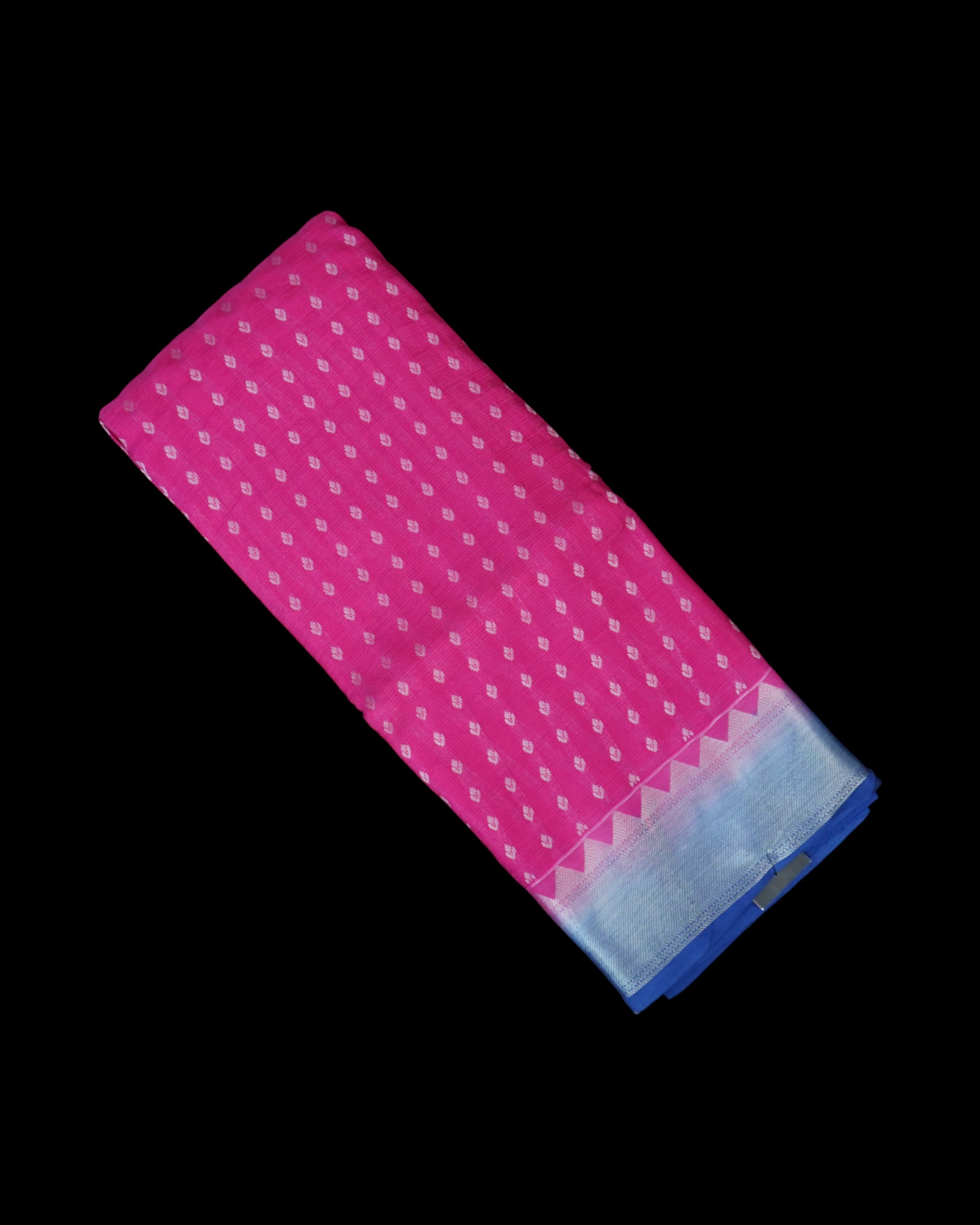 Rani Pink Mangalgiri Silk Saree With Silver Zari