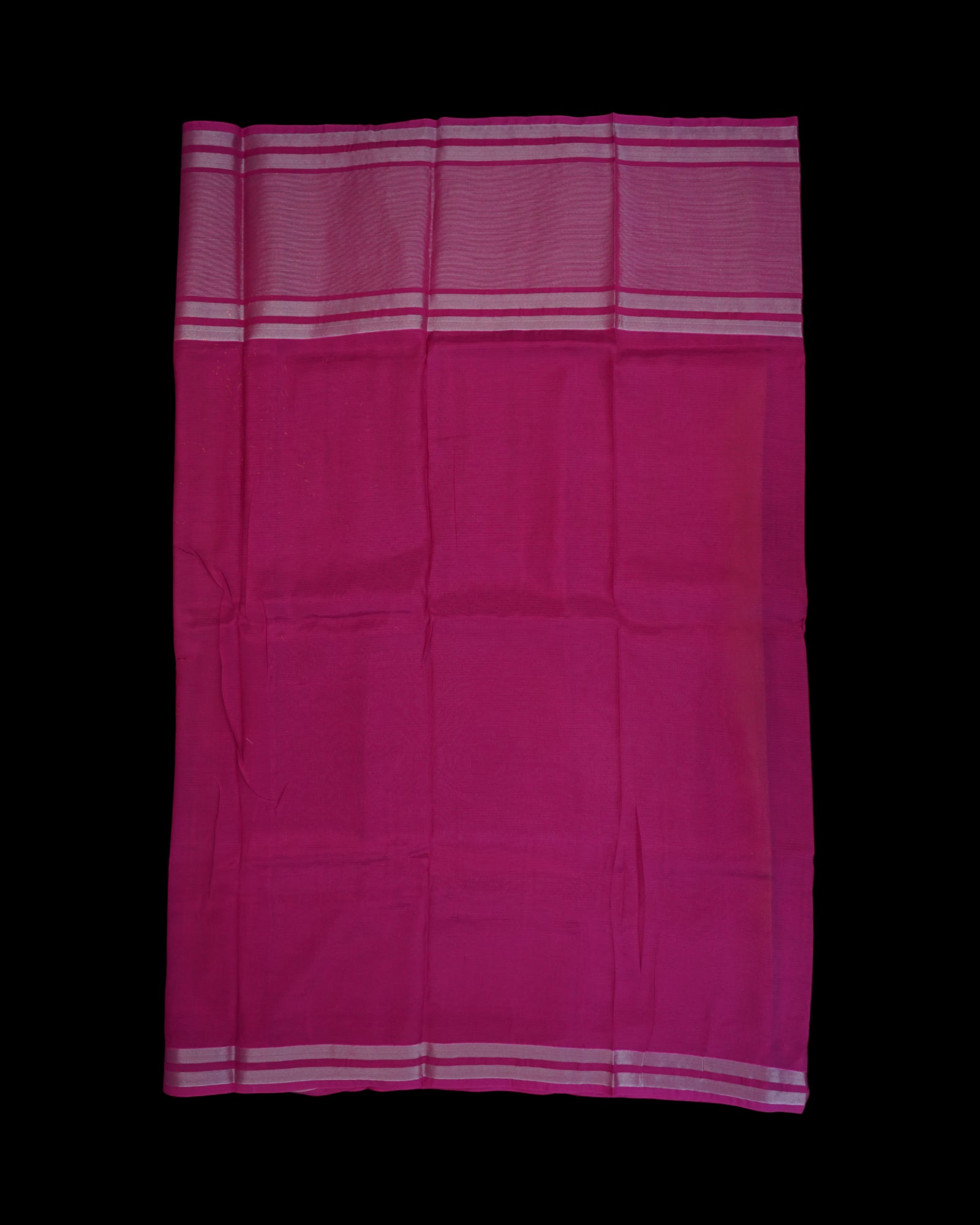 Mangalgiri Pattu Saree With Silver Floral Accents