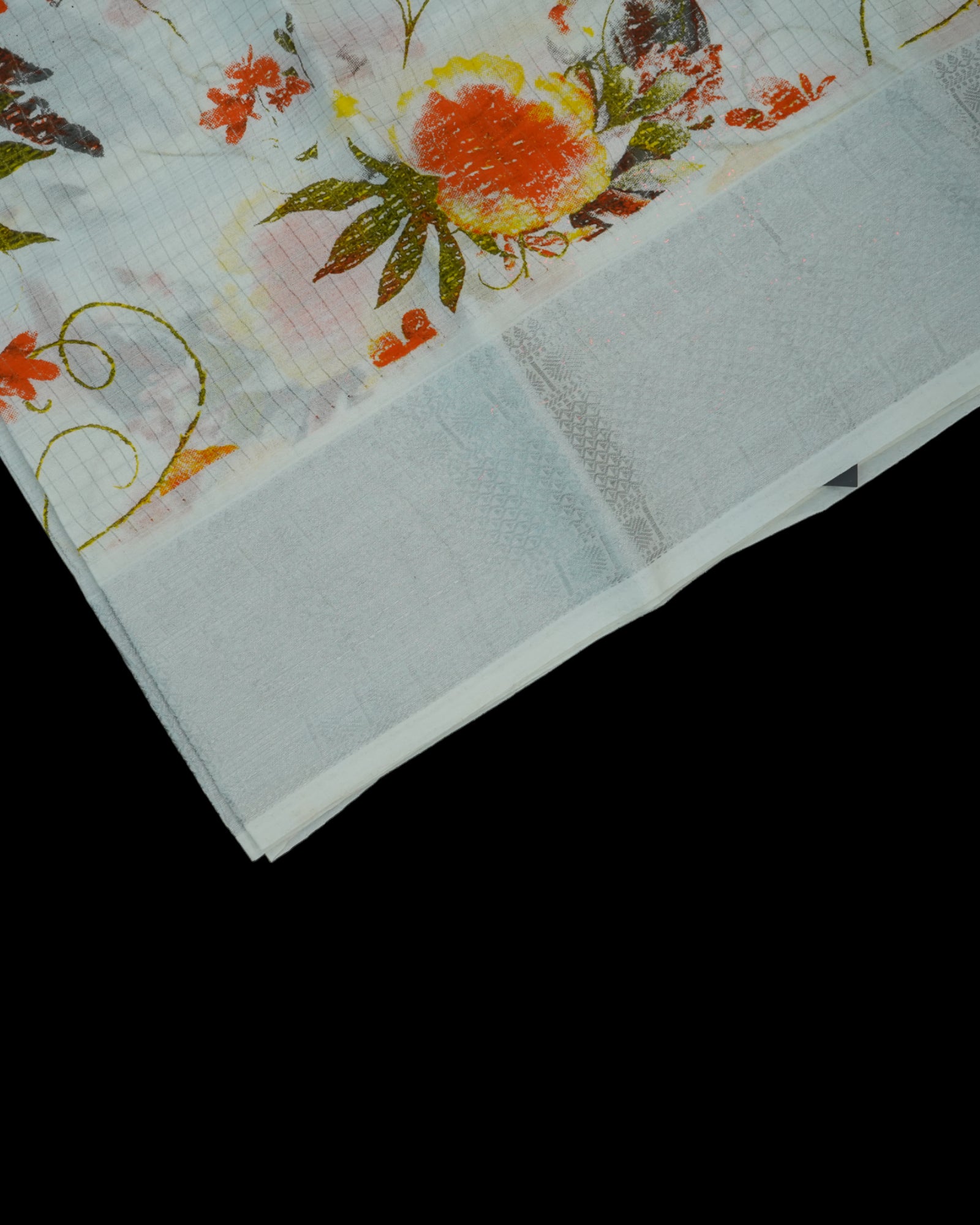 Off White Mangalgiri Pure Pattu Silk Saree