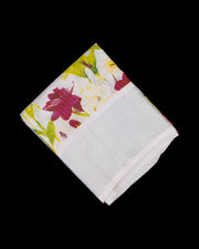 Peach Pink Mangalgiri Silk Saree Silver Checks