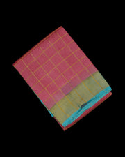 Pink Mangalgiri Silk Saree Gold Zari