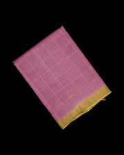 Pink Mangalgiri Silk Saree Gold Zari Accents