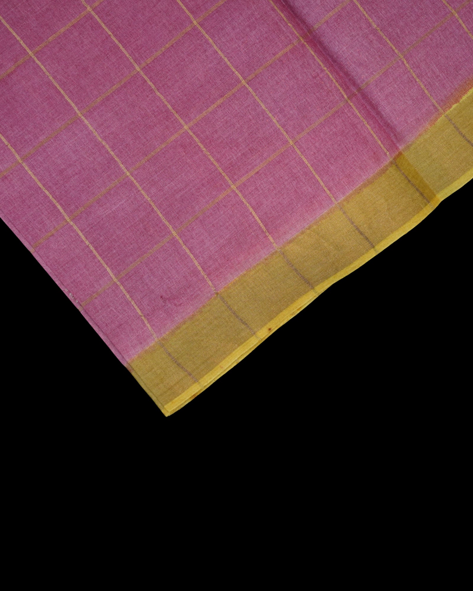 Pink Mangalgiri Silk Saree Gold Zari Accents
