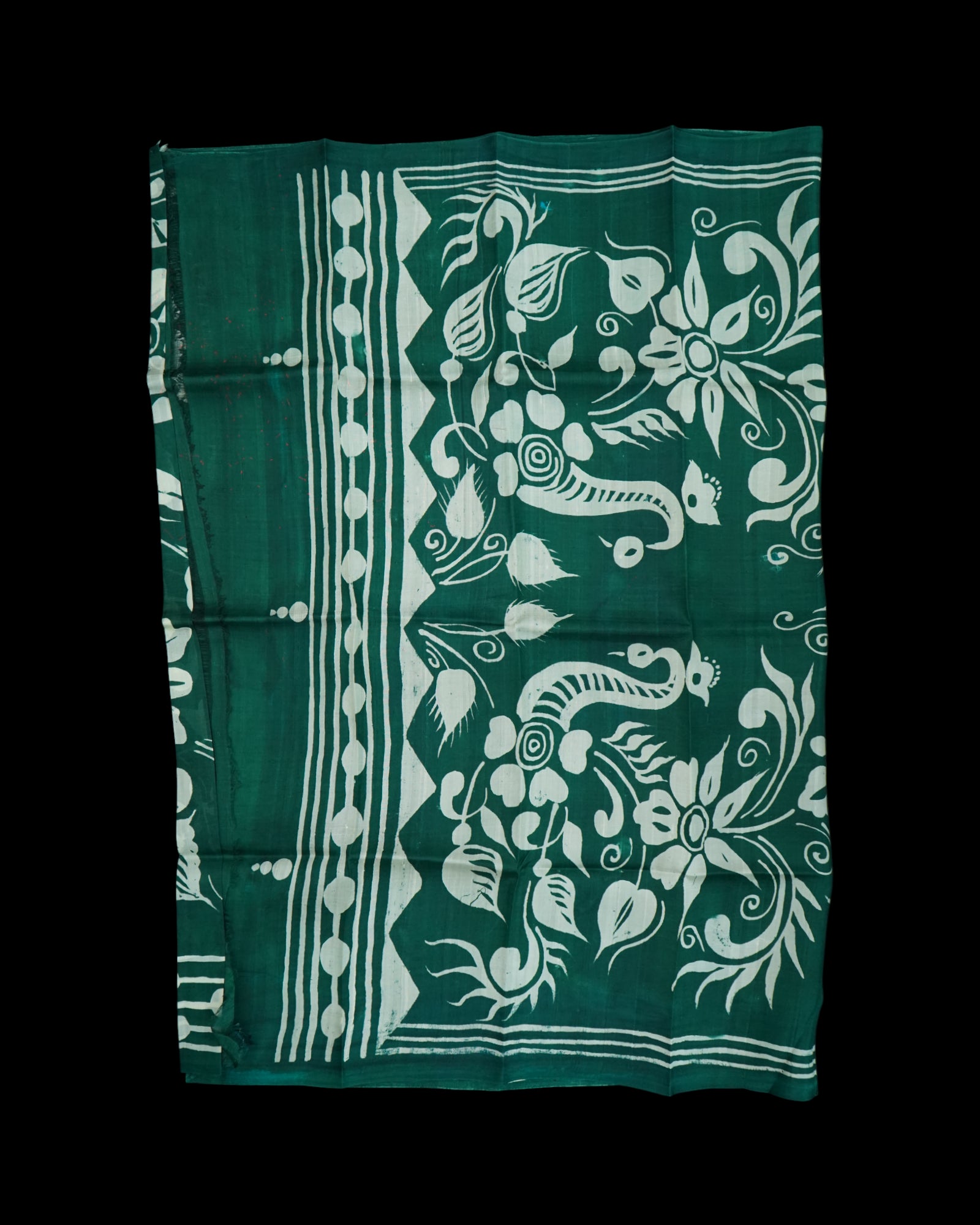 Vibrant Green Mangalgiri Tussar Silk Saree