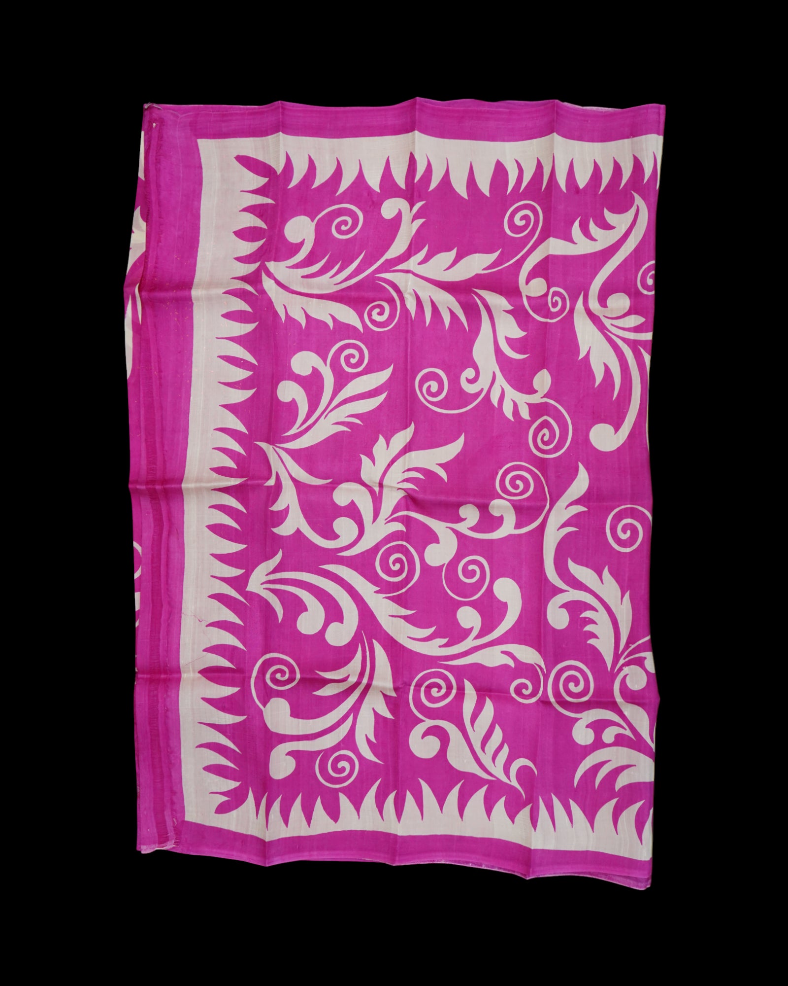 Pink Tussar Silk Mangalgiri Saree