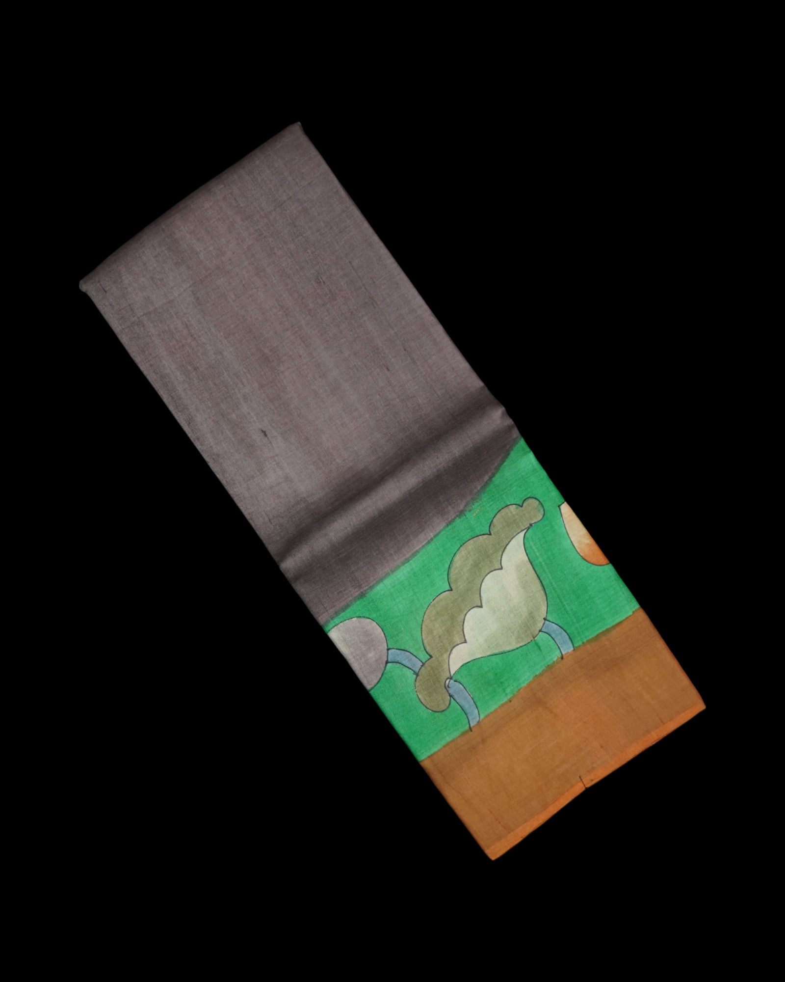 Vibrant Brown Mangalgiri Tussar Silk