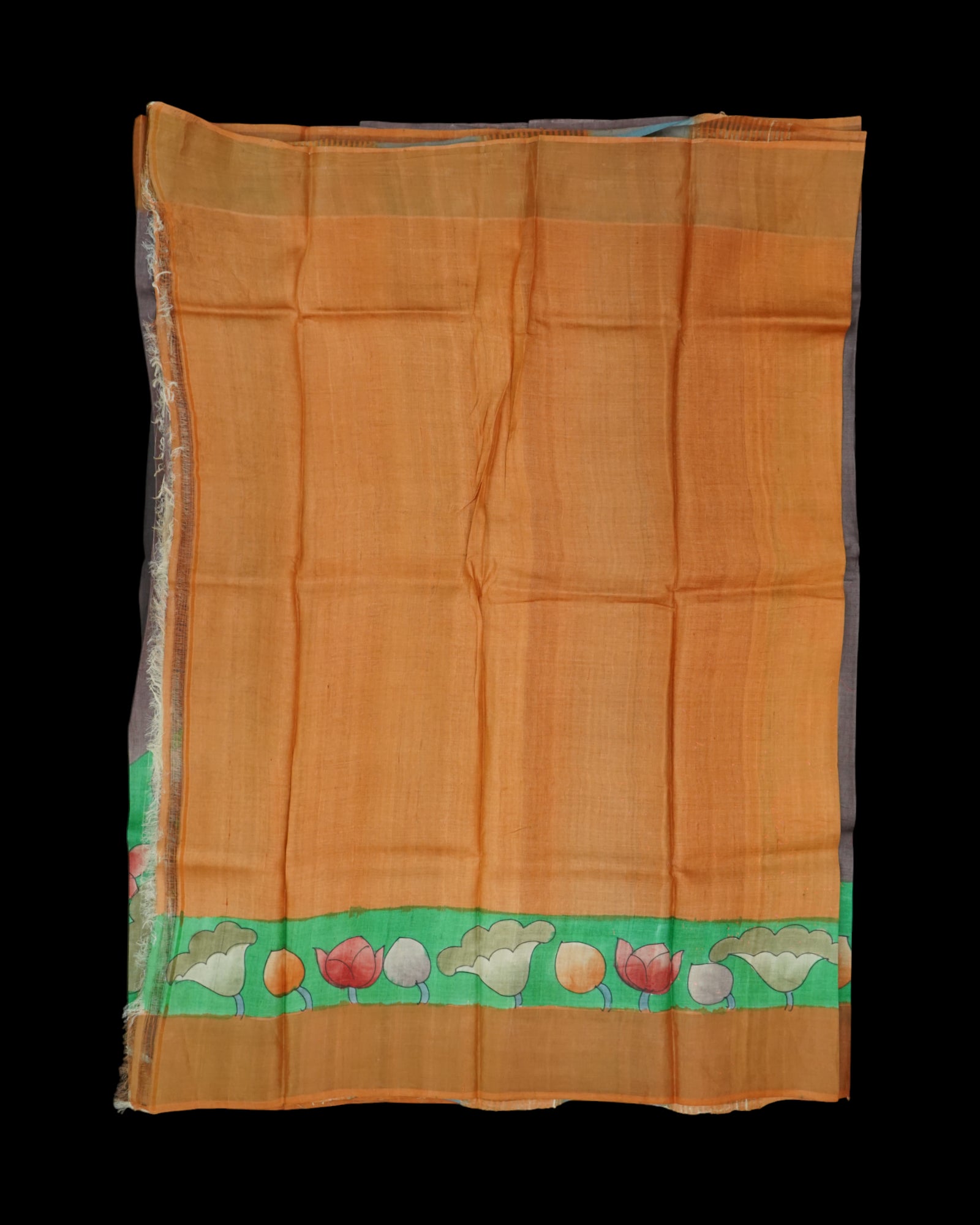 Vibrant Brown Mangalgiri Tussar Silk