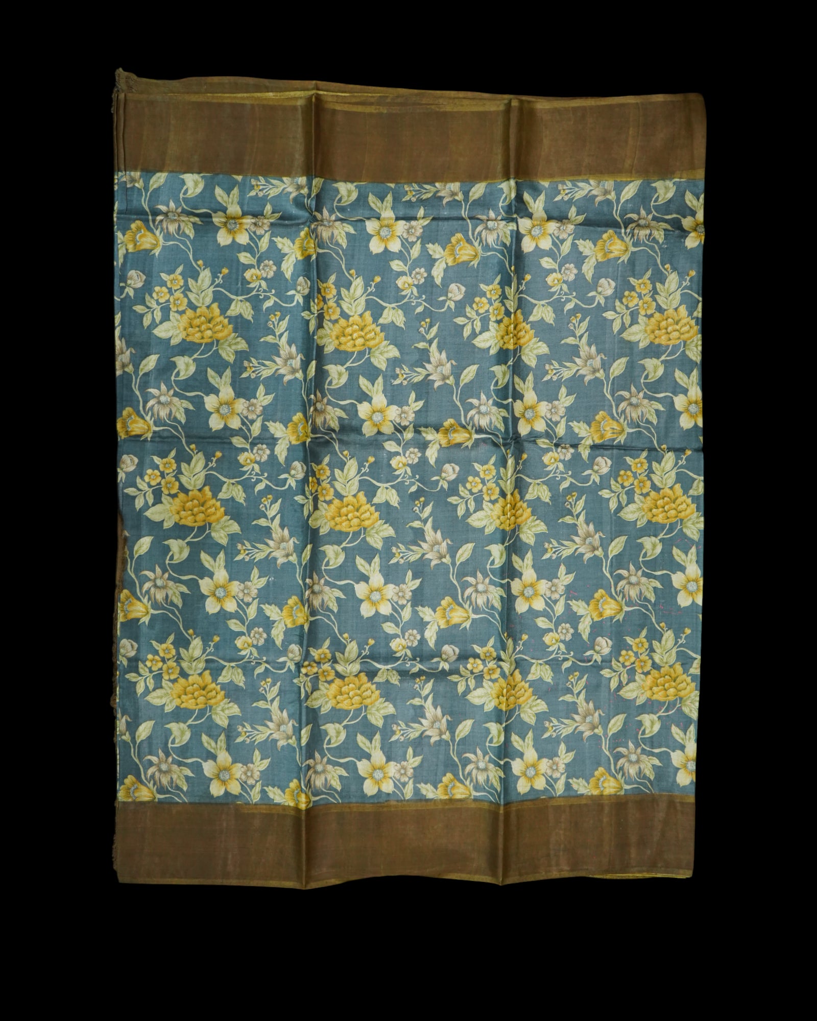 Multicolor Floral Tussar Silk Mangalgiri Saree