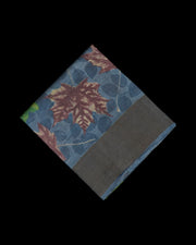 Blue Gray Mangalgiri Silk Floral Saree