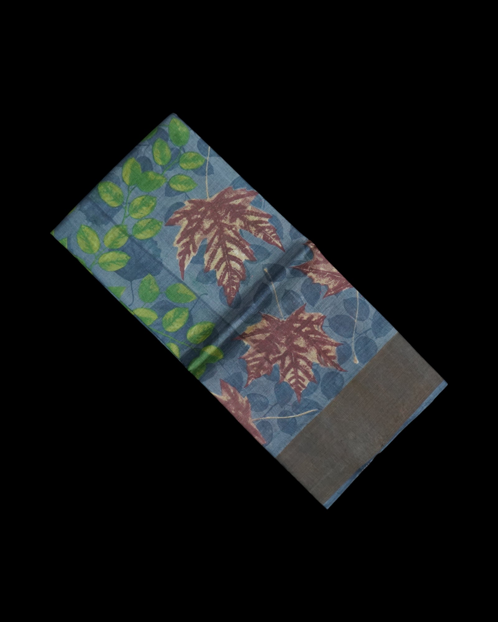 Blue Gray Mangalgiri Silk Floral Saree